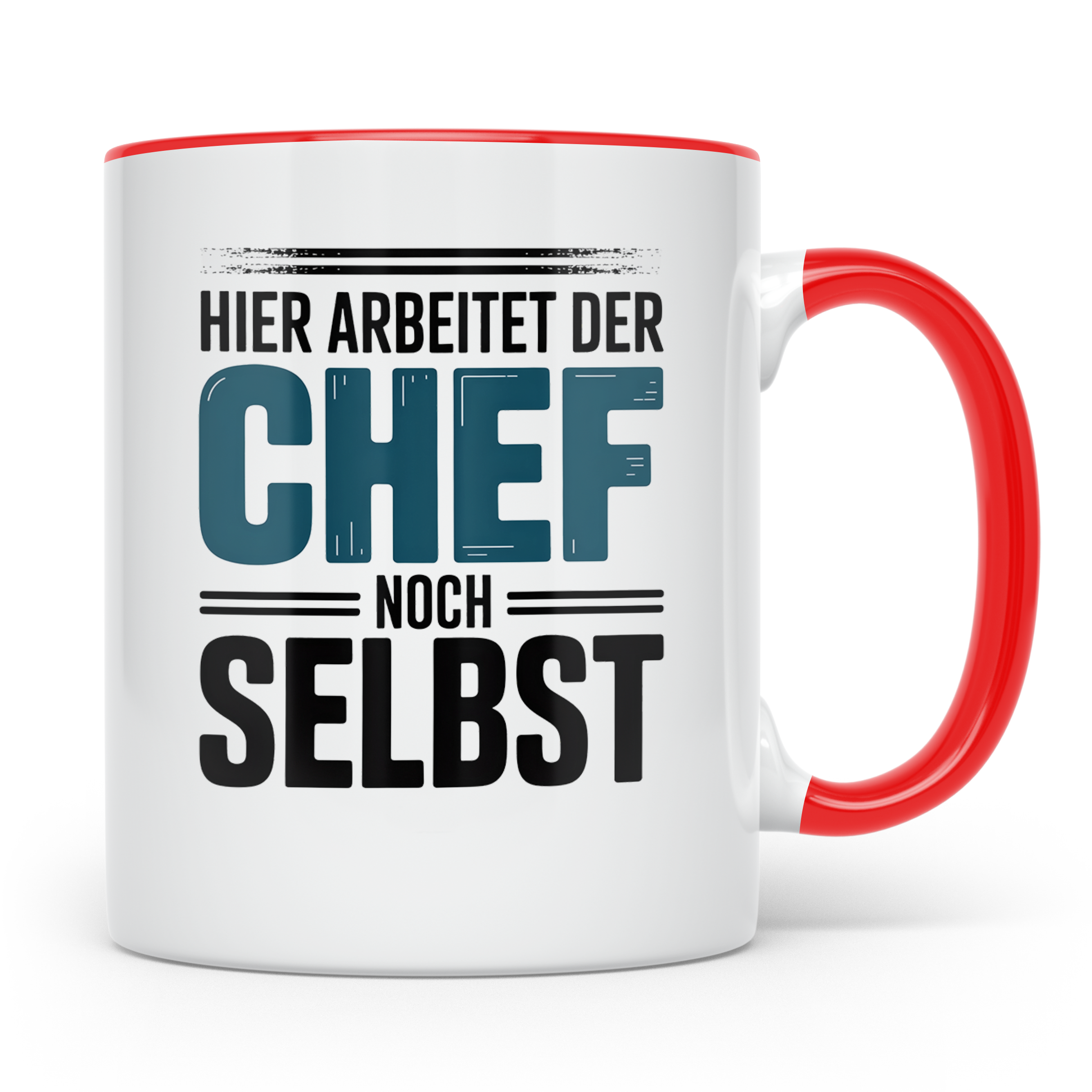 Chef Tasse - Hier arbeitet der Chef noch selbst - Geschenkid – Rot [farbe:rot]