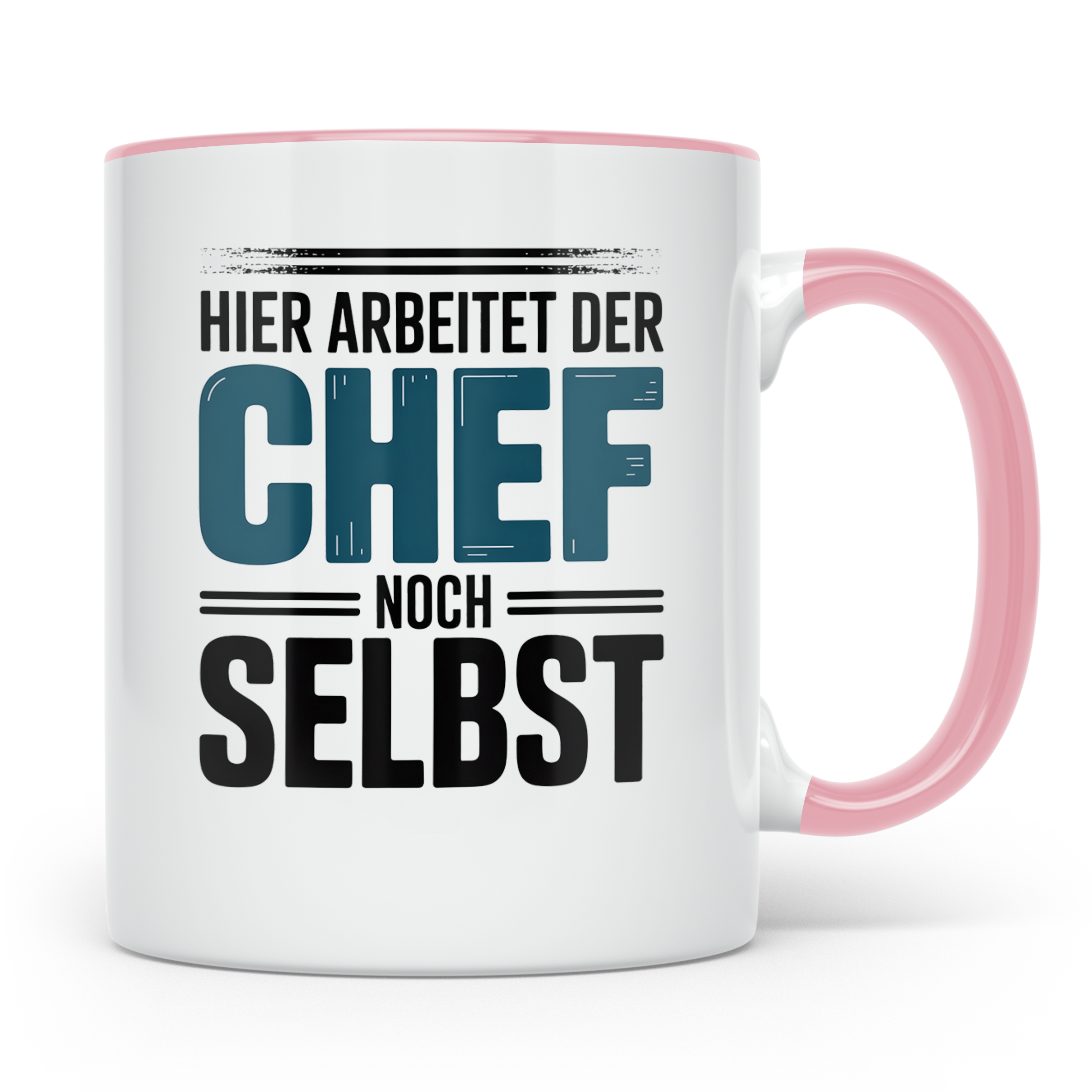 Chef Tasse - Hier arbeitet der Chef noch selbst - Geschenkid – Rosa [farbe:rosa]