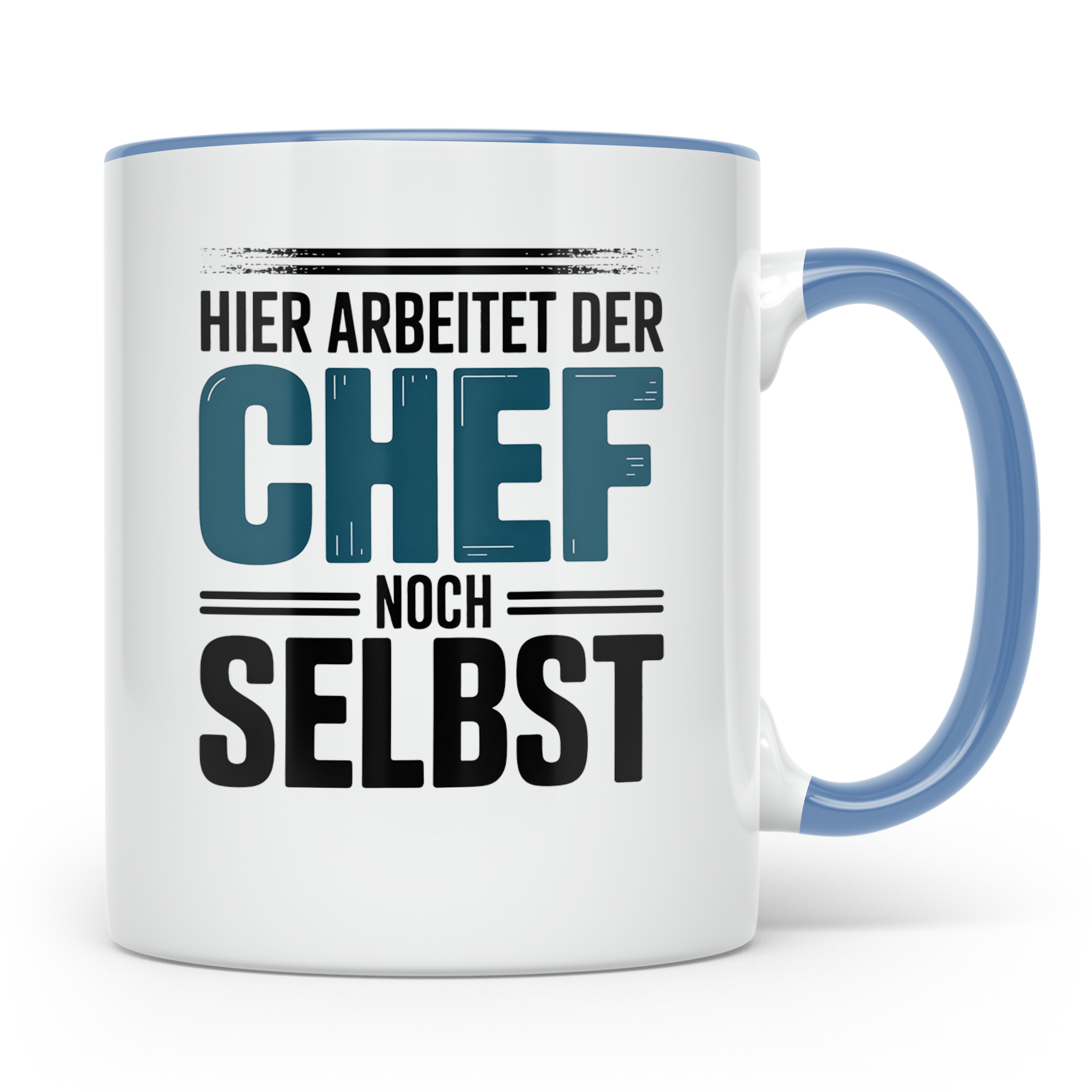 Chef Tasse - Hier arbeitet der Chef noch selbst - Geschenkid – Blau [farbe:blau]