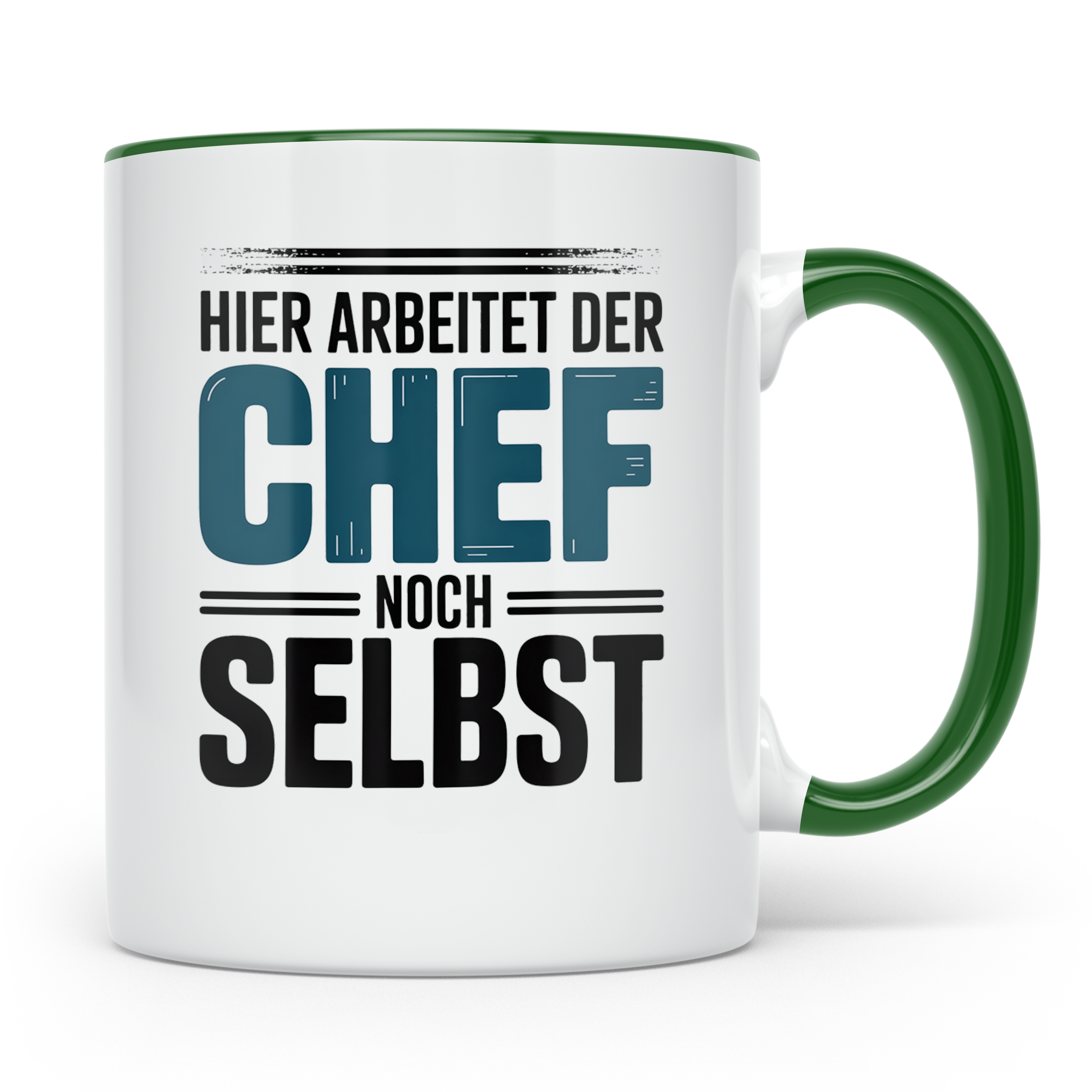 Chef Tasse - Hier arbeitet der Chef noch selbst - Geschenkid – Grün [farbe:grün]