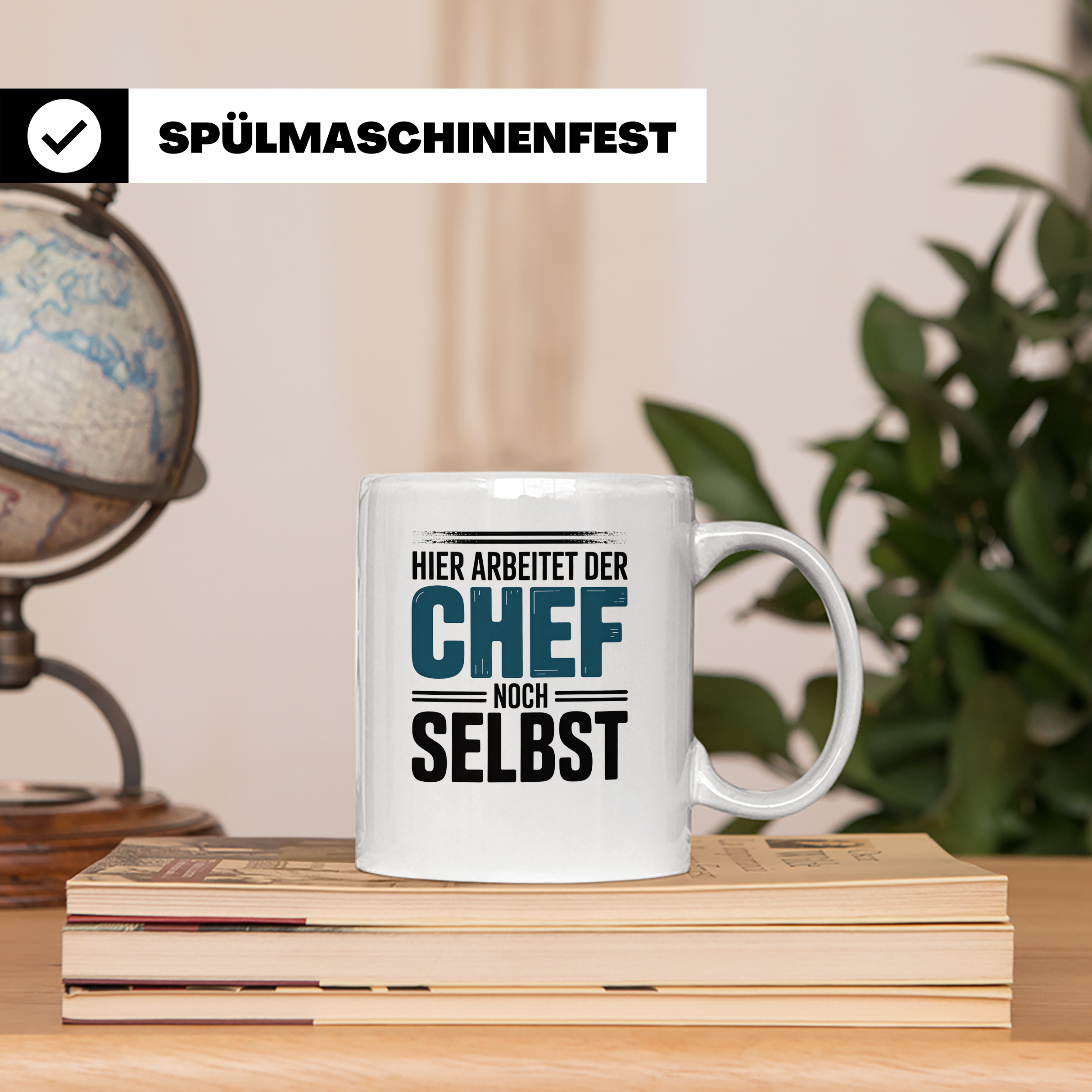 Chef Tasse - Hier arbeitet der Chef noch selbst - Geschenkid – Weiß [farbe:weiß]