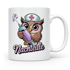 Nachteule Tasse - Krankenschwester Eule mit Spritze - Nachtd – Weiß [farbe:weiß]