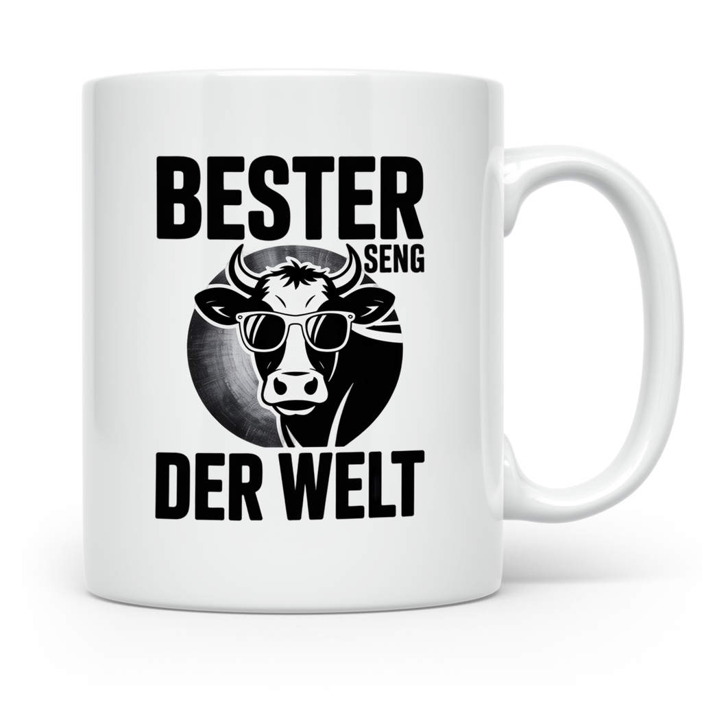 Bester Senger der Welt Kuh Tasse - Landwirt Bauer Geschenkid – Weiß [farbe:weiß]