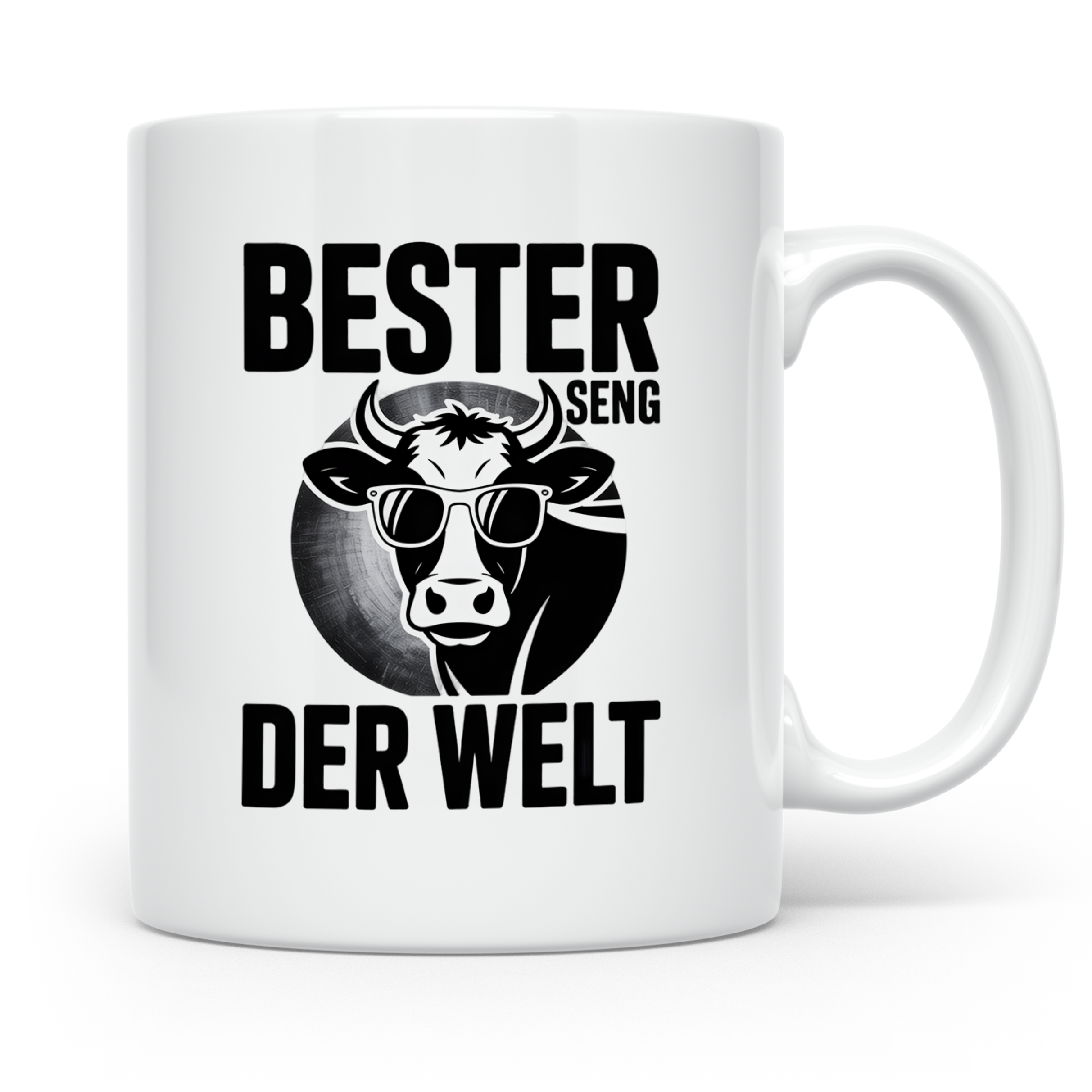 Bester Senger der Welt Kuh Tasse - Landwirt Bauer Geschenkid – Weiß [farbe:weiß]