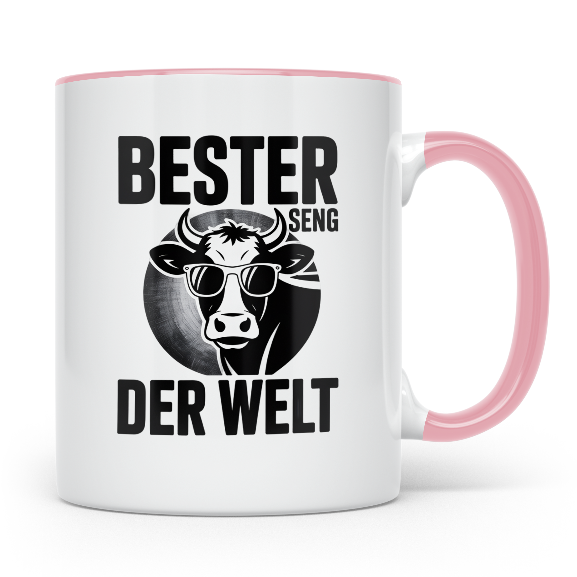Bester Senger der Welt Kuh Tasse - Landwirt Bauer Geschenkid – Rosa [farbe:rosa]