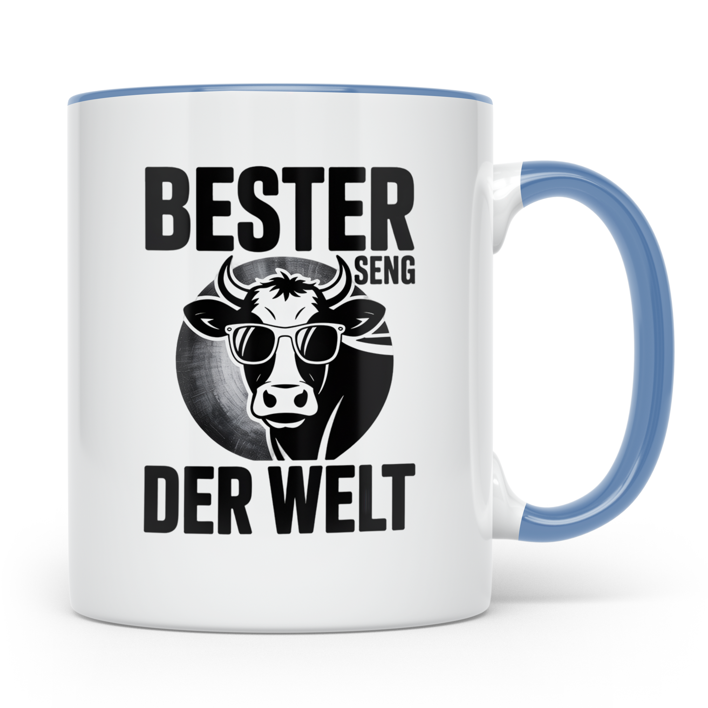 Bester Senger der Welt Kuh Tasse - Landwirt Bauer Geschenkid – Blau [farbe:blau]