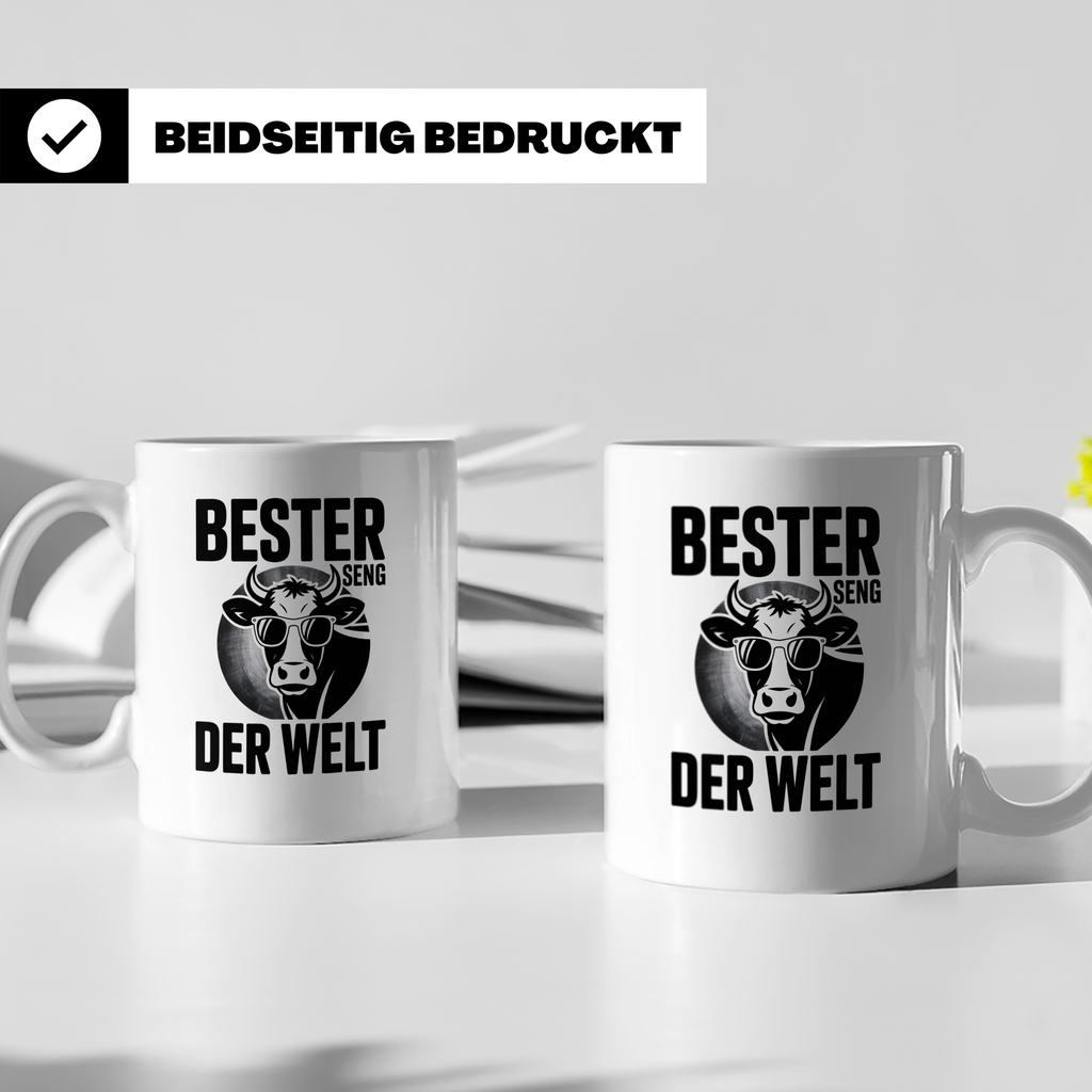 Bester Senger der Welt Kuh Tasse - Landwirt Bauer Geschenkid – Weiß [farbe:weiß]