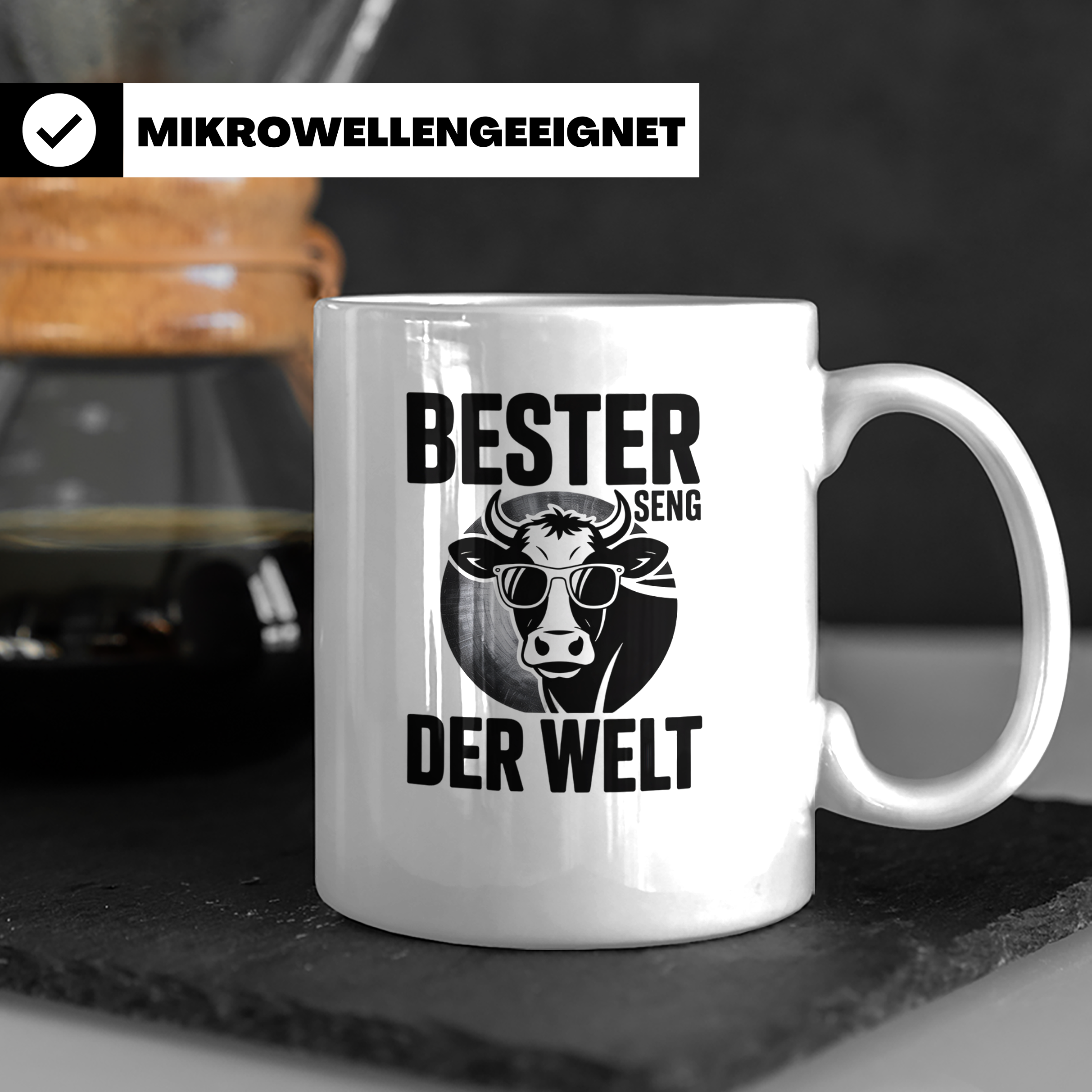 Bester Senger der Welt Kuh Tasse - Landwirt Bauer Geschenkid – Weiß [farbe:weiß]