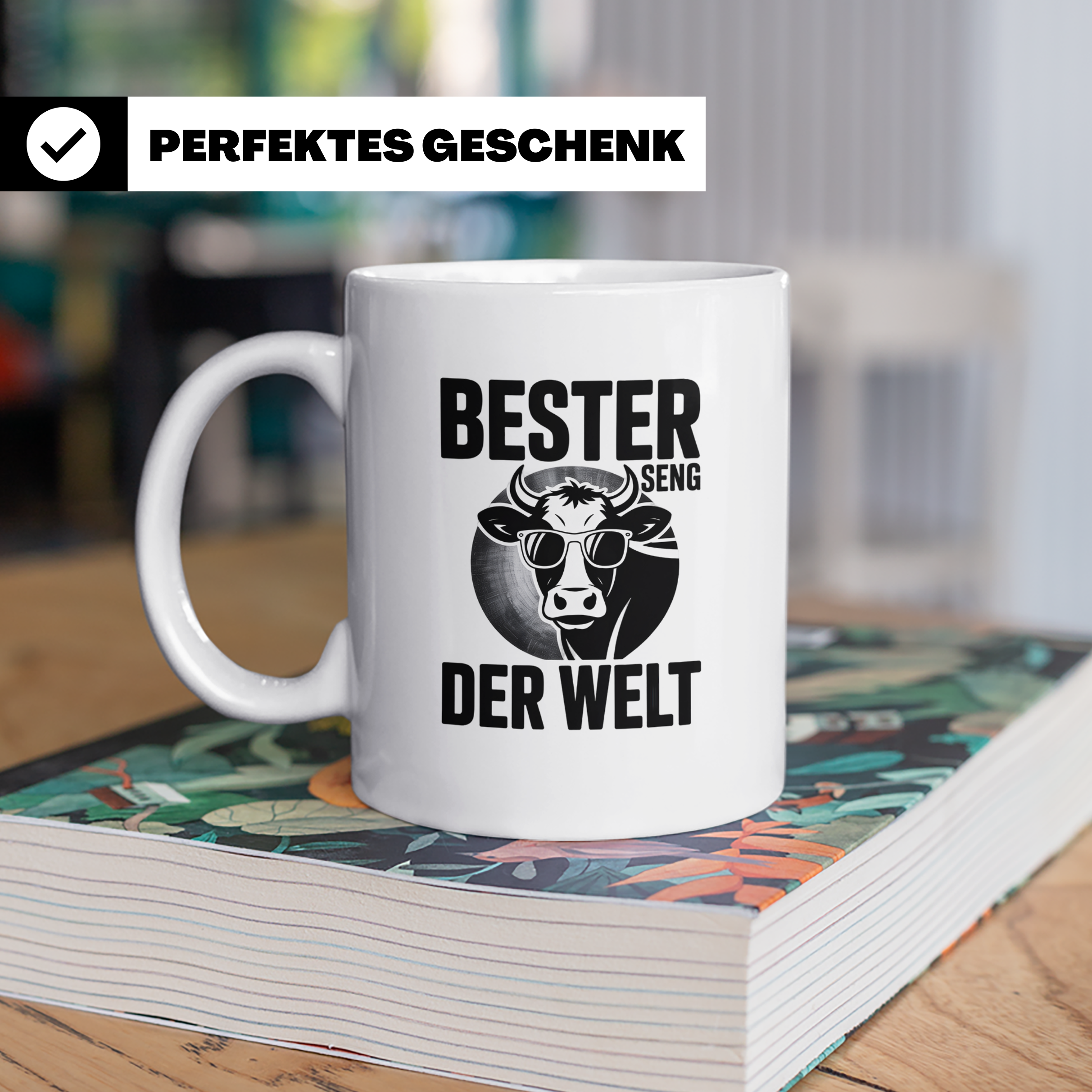 Bester Senger der Welt Kuh Tasse - Landwirt Bauer Geschenkid – Weiß [farbe:weiß]