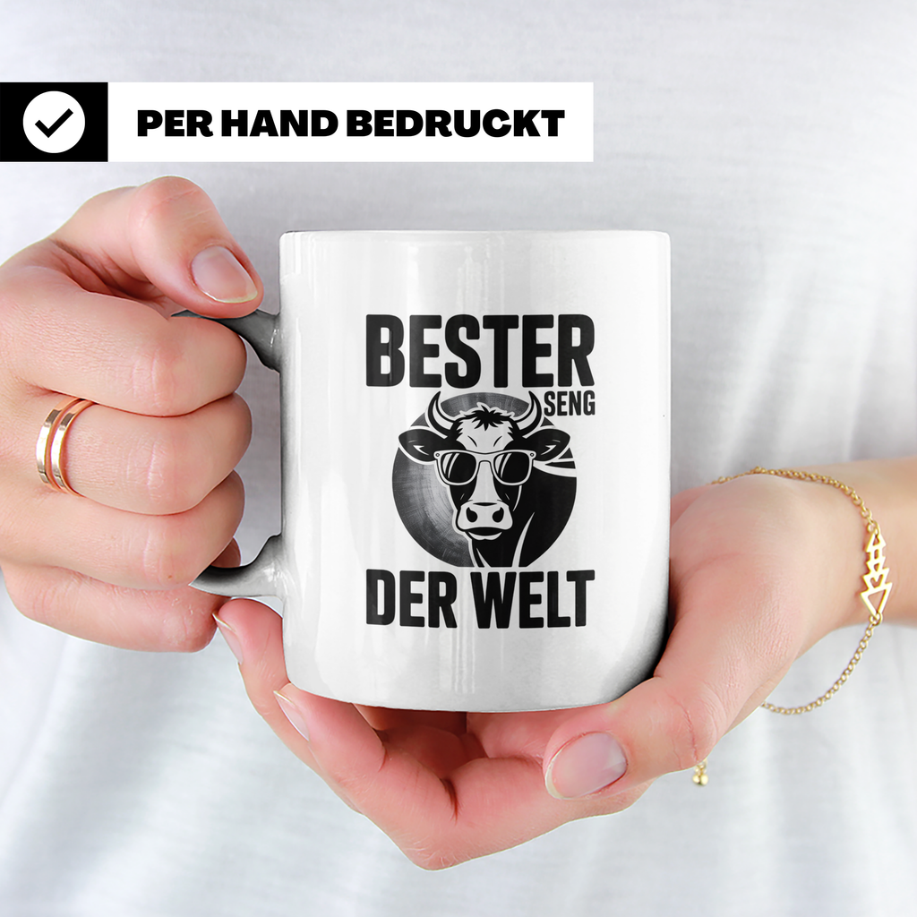 Bester Senger der Welt Kuh Tasse - Landwirt Bauer Geschenkid – Weiß [farbe:weiß]