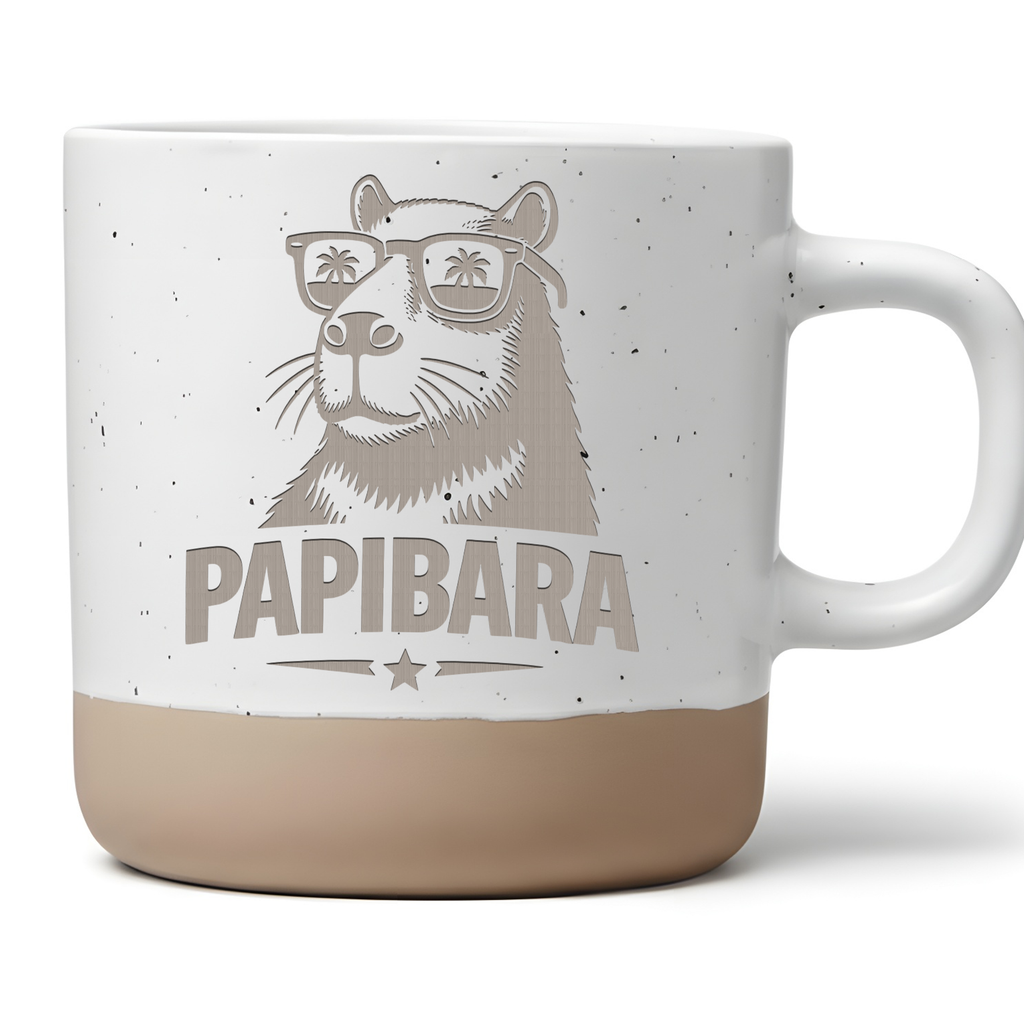 Papibara Tasse Lustiges Geschenk für Papa Kaffeetasse Capybara Becher  – Bild 1