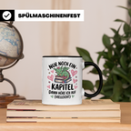 Bücherwurm Tasse Drache - Nur noch ein Kapitel! Geschenk für Leseratten, Buchliebhaber, Fantasy Fans, Leser, Buch Dragonsucht