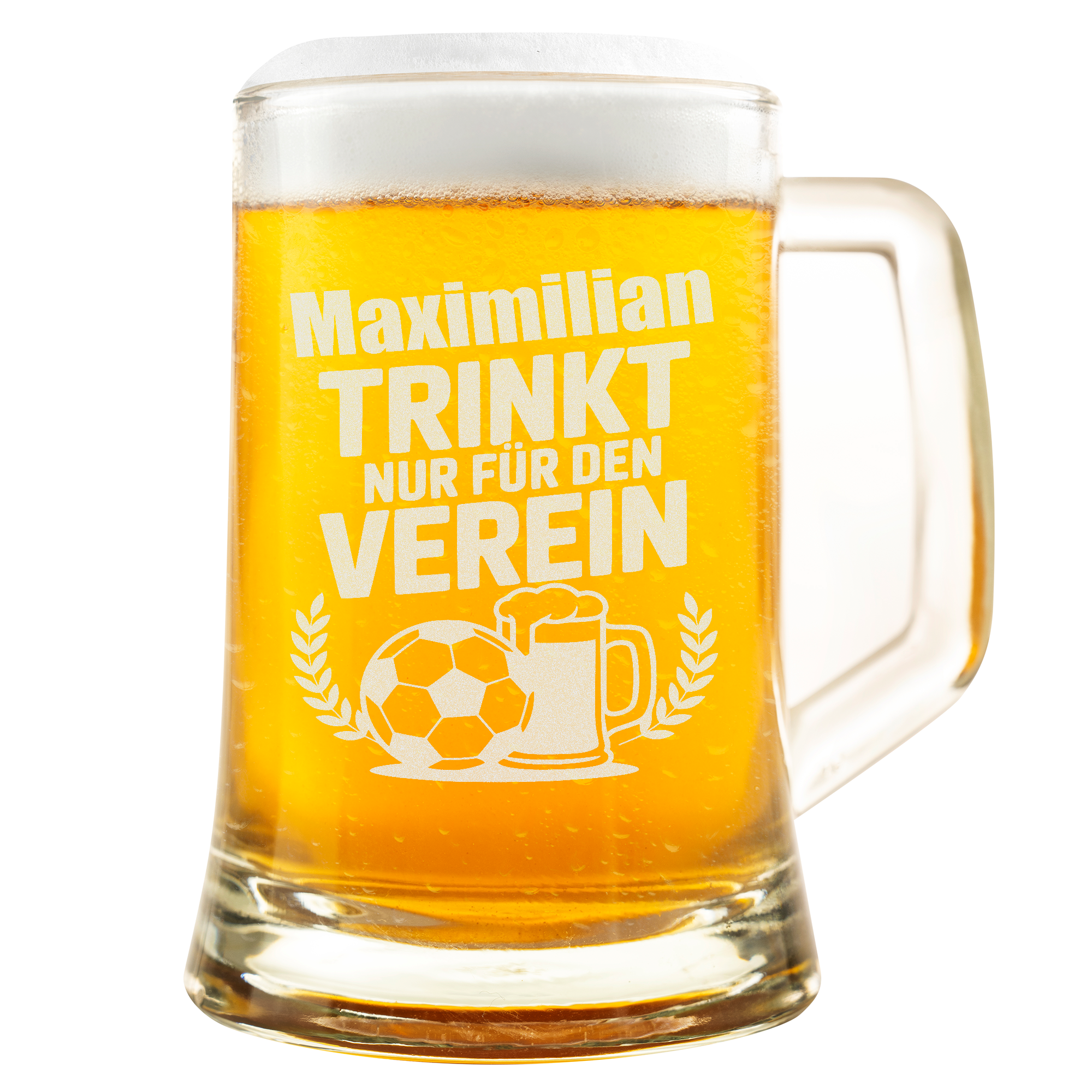 Bierkrug Fußball Verein Spruch Lustig Geschenk für Männer Fußballfan Mannschaft Personalisiert