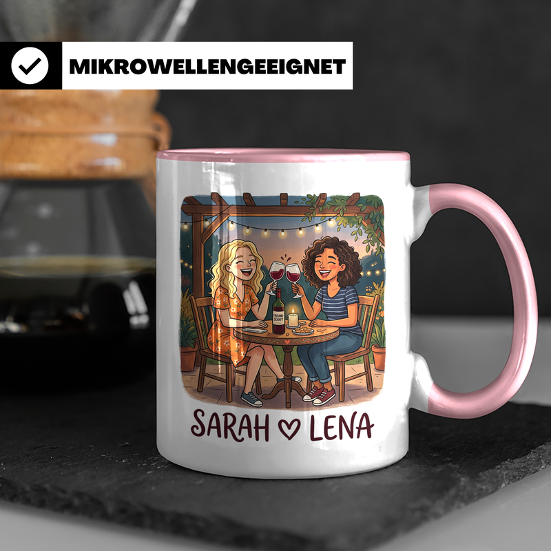 Personalisierte Freundinnen Tasse mit Namen Geburtstagsgeschenk Frauen individuell