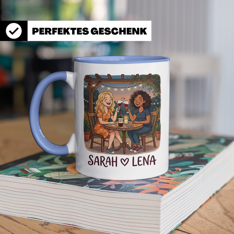 Kaffeetasse Beste Freundin personalisiert Geschenk Freundschaft mit Wunschnamen