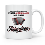 Akkordeon Tasse - Alter Mann Musikant - Quetschkommode Gesch – Weiß [farbe:weiß]