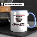 Akkordeon Tasse - Alter Mann Musikant - Quetschkommode Gesch – Blau [farbe:blau]