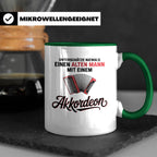 Akkordeon Tasse - Alter Mann Musikant - Quetschkommode Gesch – Grün [farbe:grün]