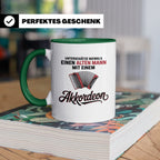 Akkordeon Tasse - Alter Mann Musikant - Quetschkommode Gesch – Grün [farbe:grün]
