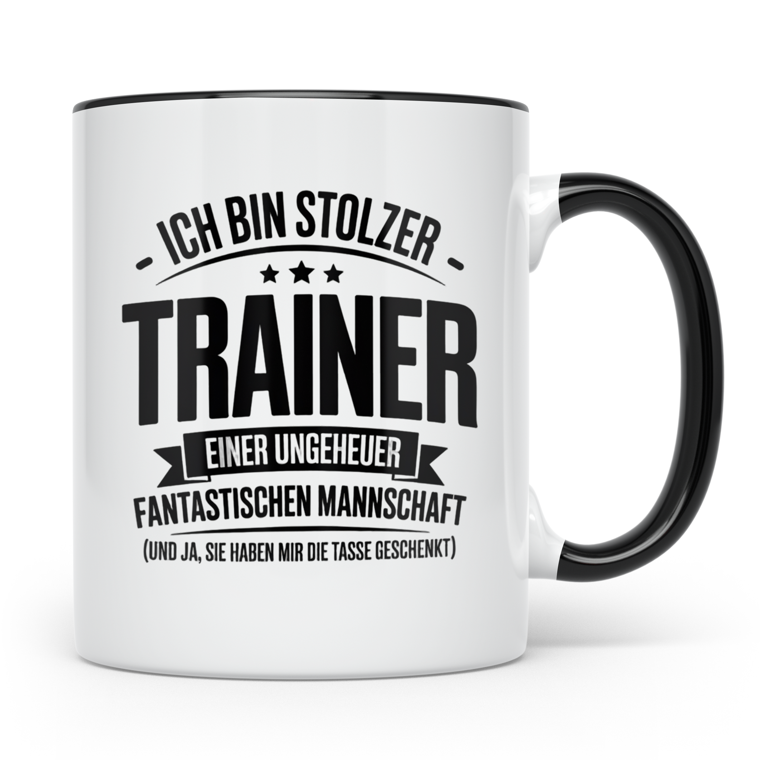 Trainer Tasse - Stolzer Coach, Mannschaft Geschenkidee, Best – Schwarz [farbe:schwarz]