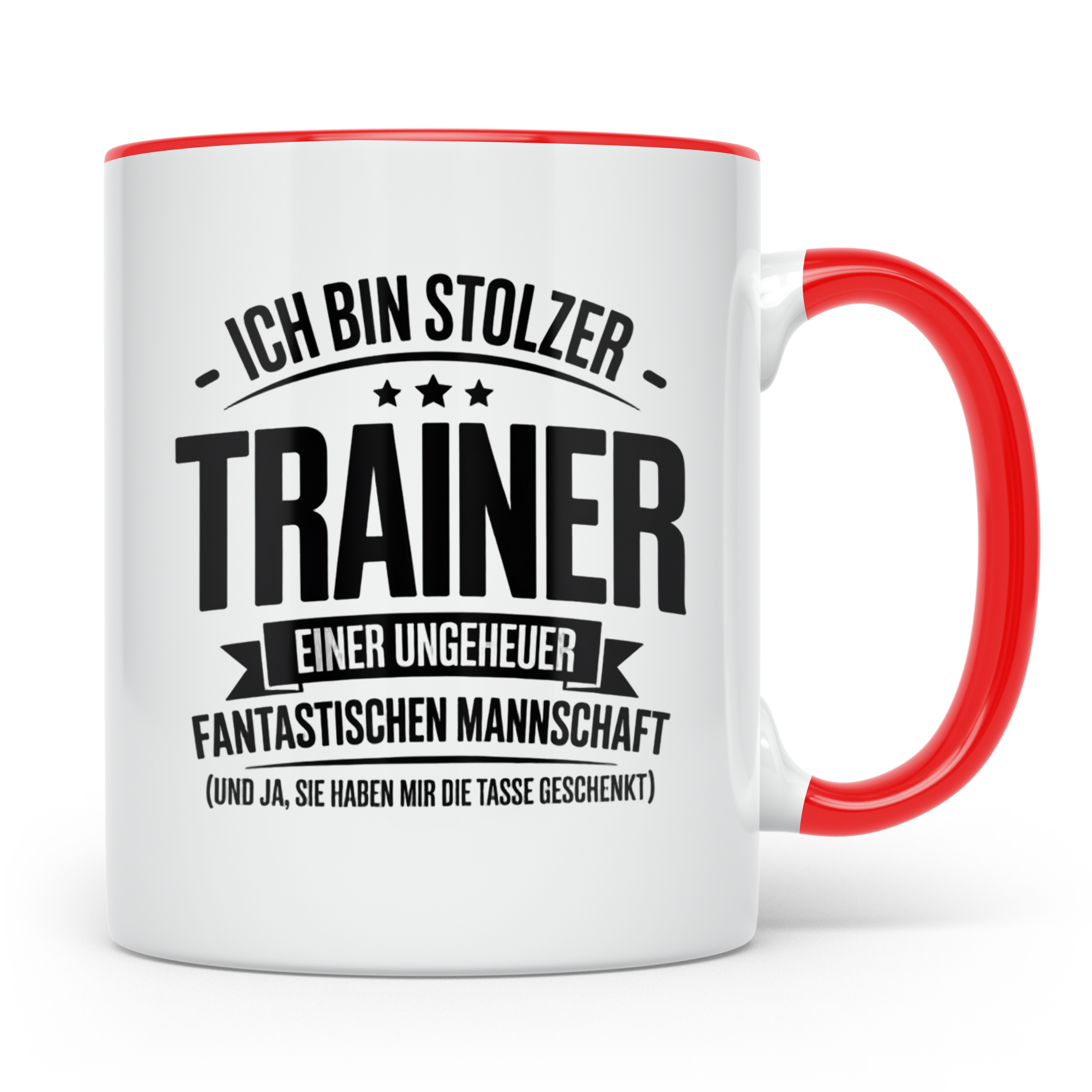 Trainer Tasse - Stolzer Coach, Mannschaft Geschenkidee, Best – Rot [farbe:rot]