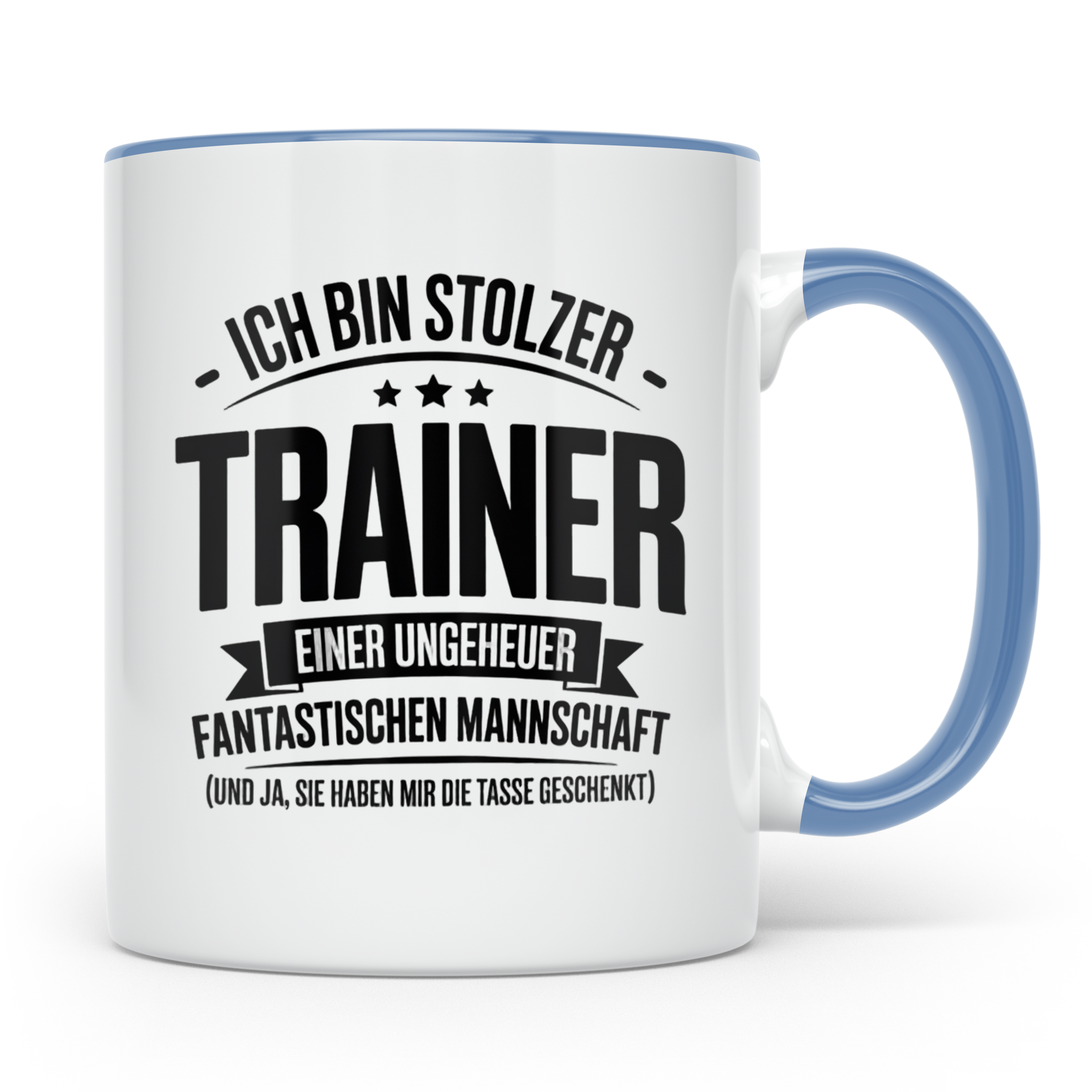 Trainer Tasse - Stolzer Coach, Mannschaft Geschenkidee, Best – Blau [farbe:blau]