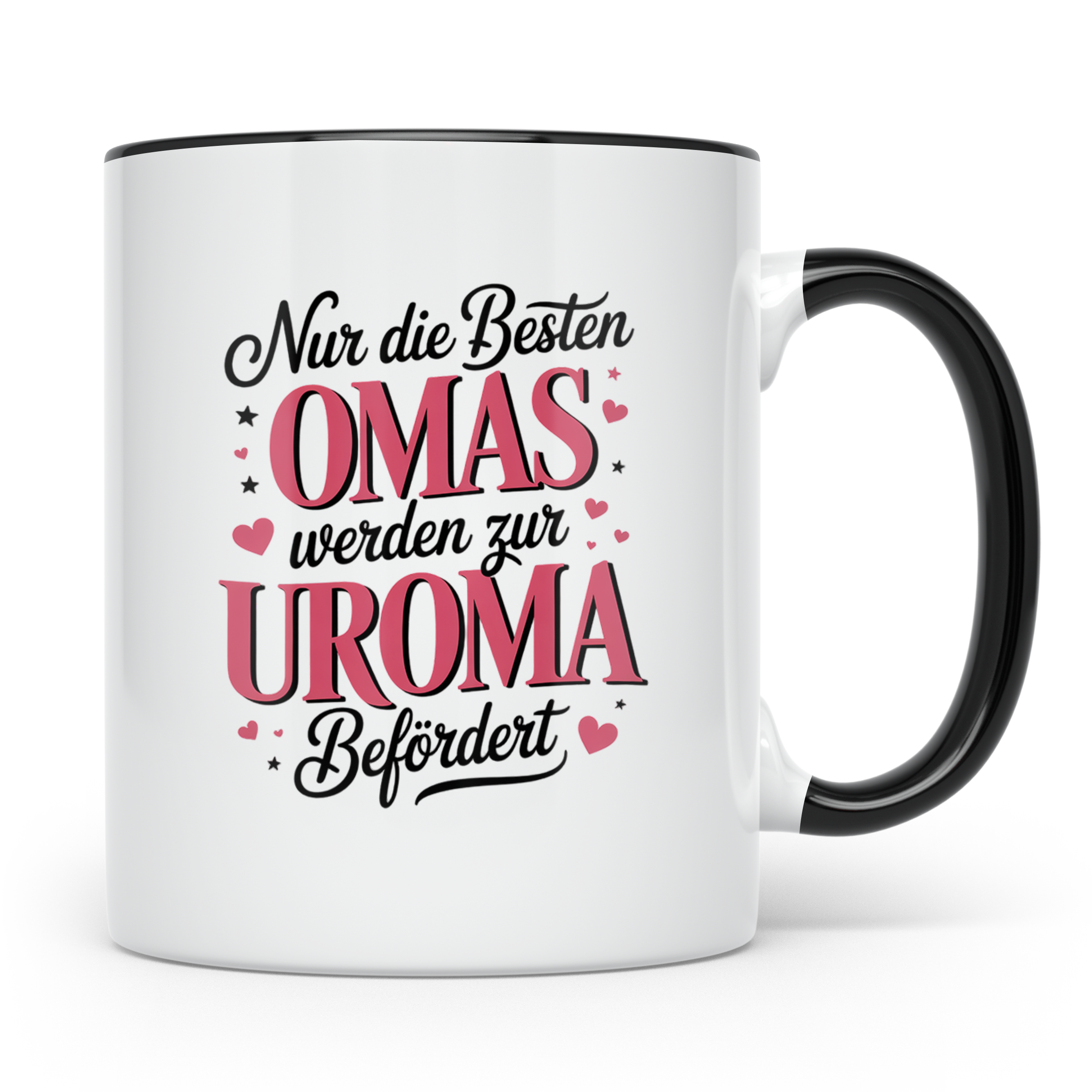 Uroma Tasse - Nur die besten Omas werden zur Uroma befördert – Schwarz [farbe:schwarz]