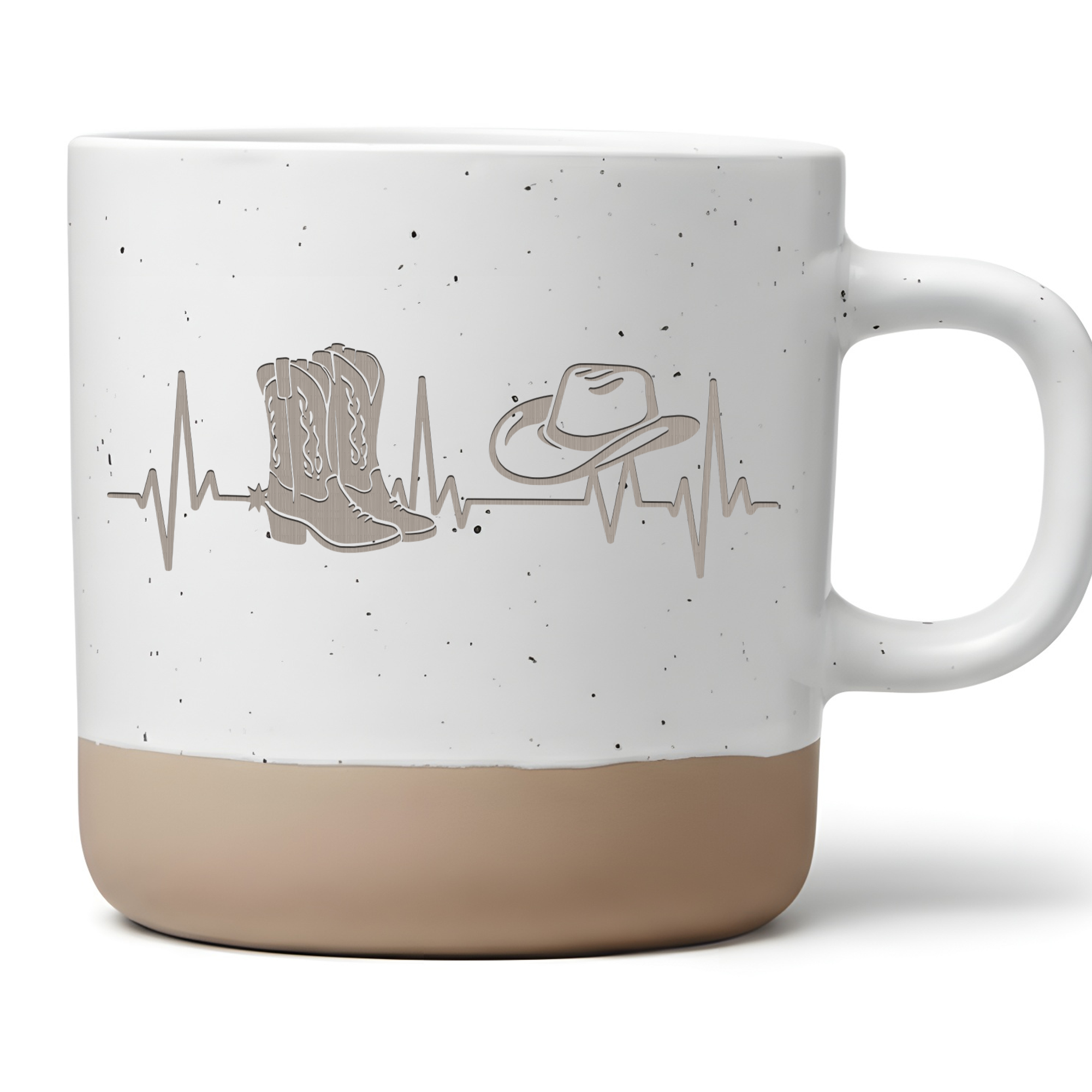 Western Tasse Herzfrequenz Geschenk für Country Fans Kaffeetasse Cowbo – Bild 1