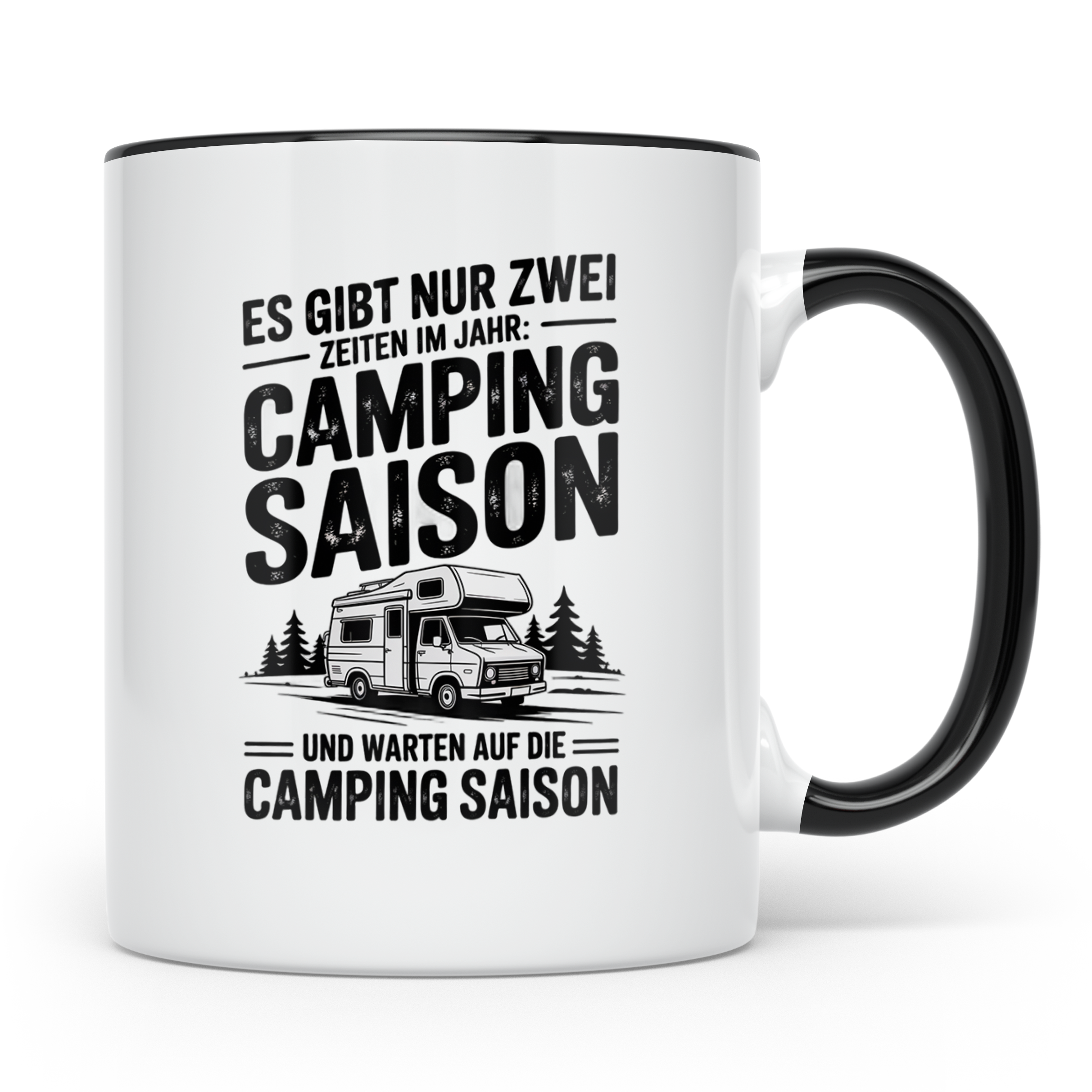 Camping Saison Tasse - Wohnmobil Camper Van Geschenkidee für – Schwarz [farbe:schwarz]