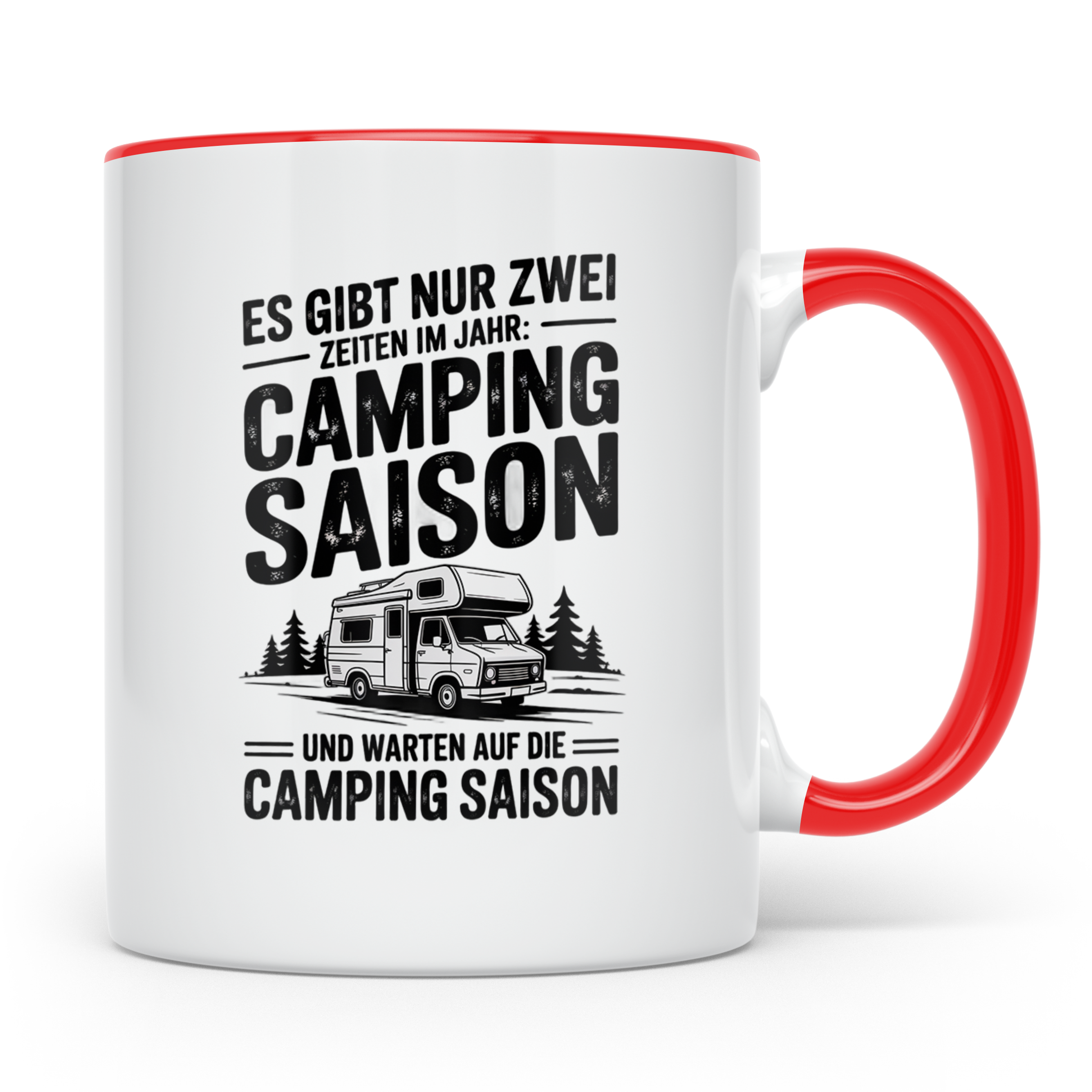 Camping Saison Tasse - Wohnmobil Camper Van Geschenkidee für – Rot [farbe:rot]