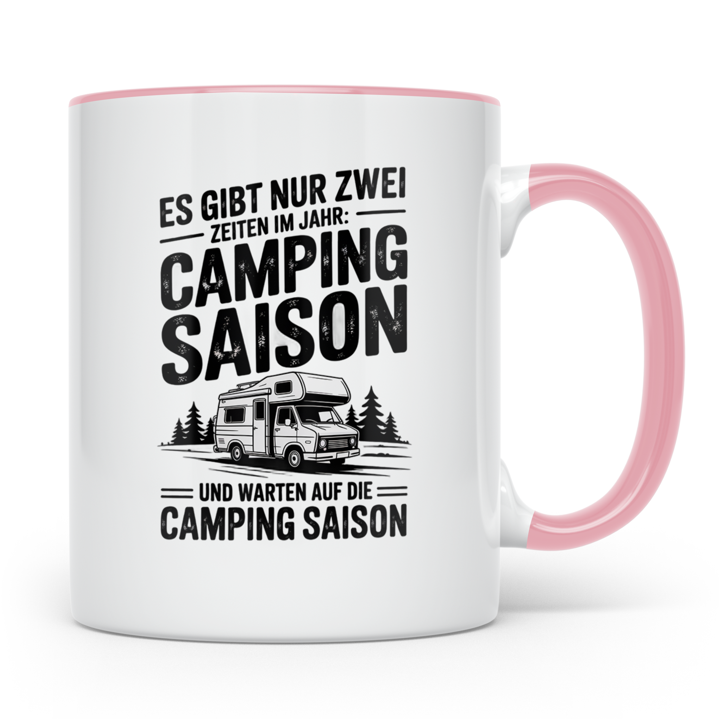 Camping Saison Tasse - Wohnmobil Camper Van Geschenkidee für – Rosa [farbe:rosa]