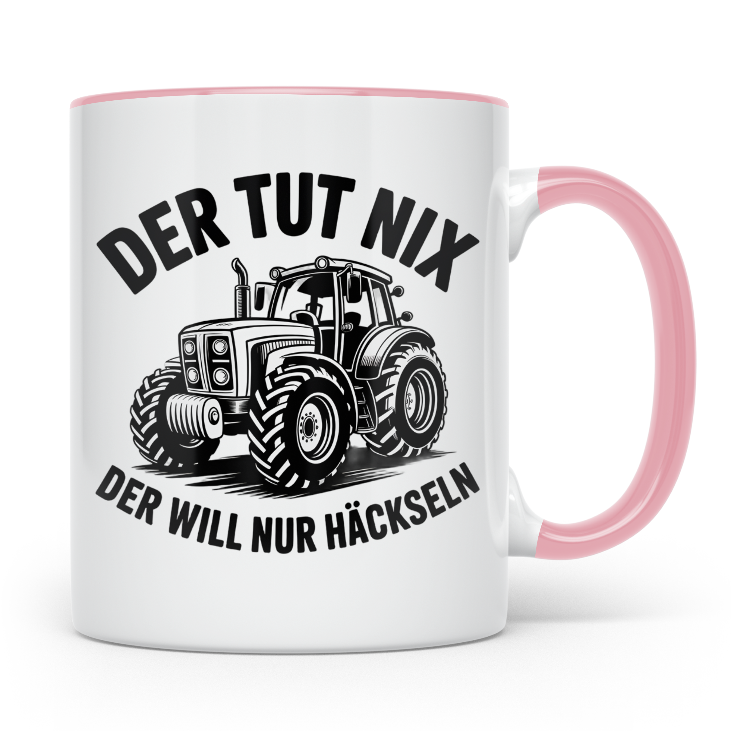 Traktor Tasse - Der tut nix, der will nur häckseln - Landwir – Rosa [farbe:rosa]
