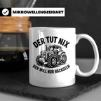 Traktor Tasse - Der tut nix, der will nur häckseln - Landwir – Weiß [farbe:weiß]