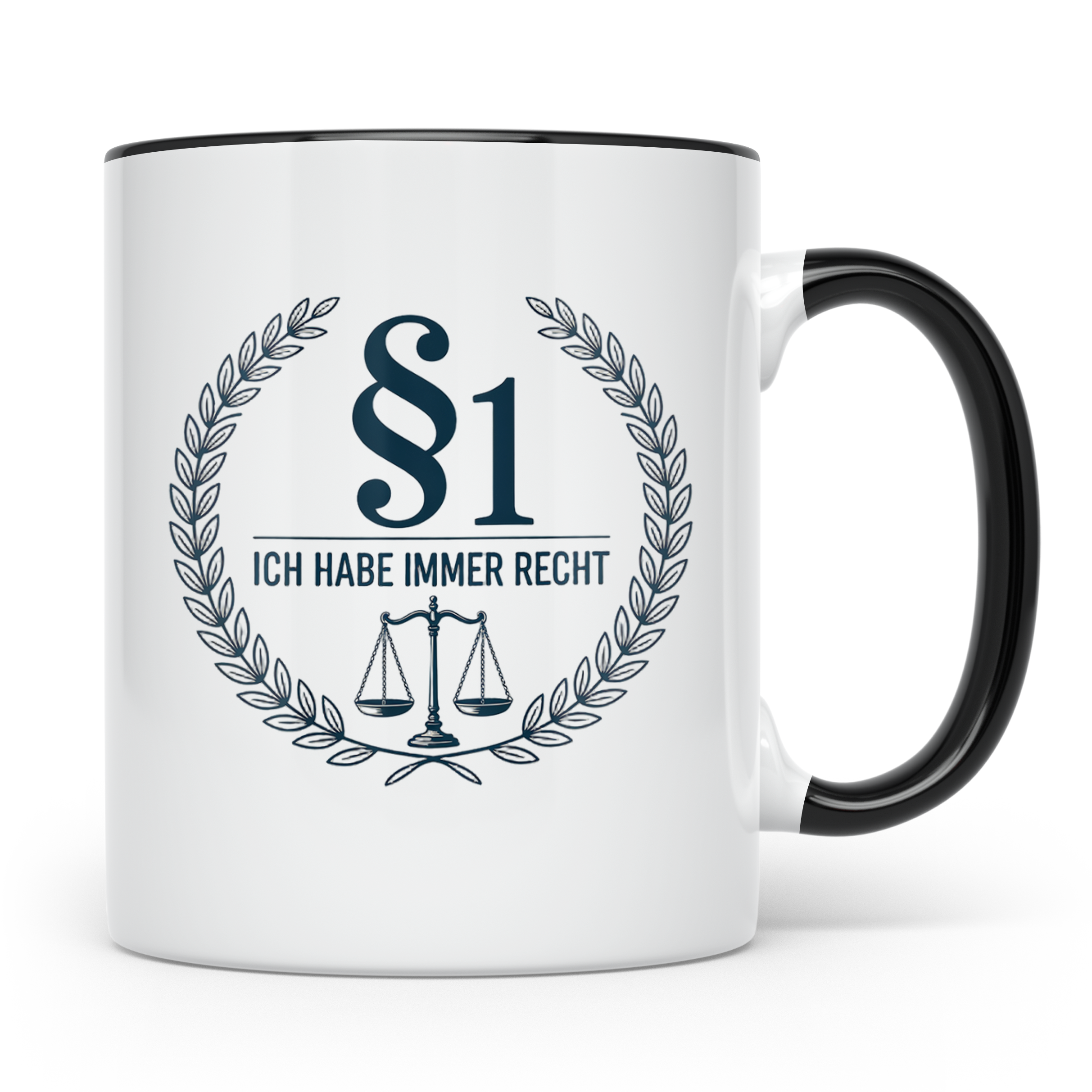 Anwalt Tasse - Ich habe immer Recht Paragraph Jura Geschenki – Schwarz [farbe:schwarz]