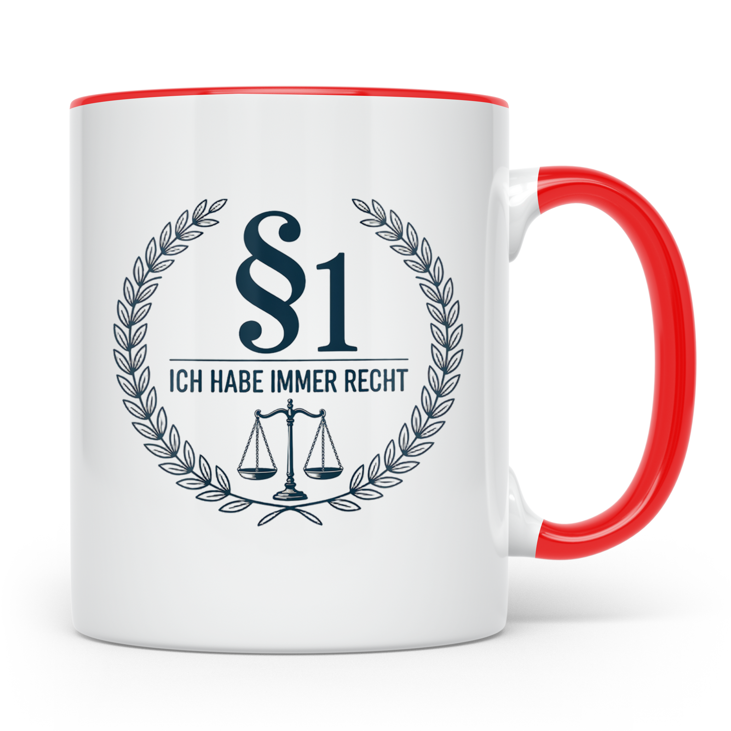 Anwalt Tasse - Ich habe immer Recht Paragraph Jura Geschenki – Rot [farbe:rot]