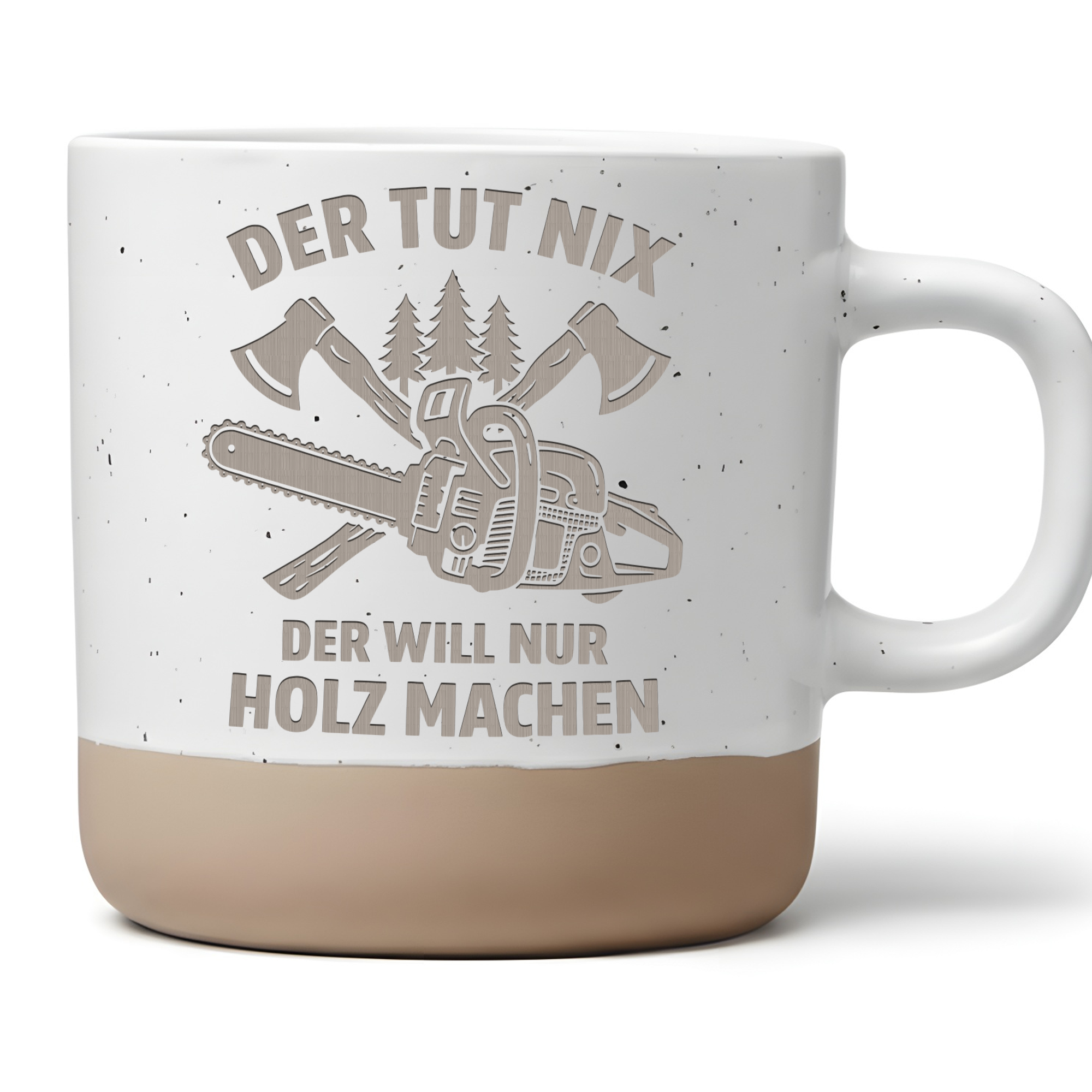 Holzfäller Tasse Lustig Geschenk für Männer Kaffeetasse Motorsäge Bech – Bild 1
