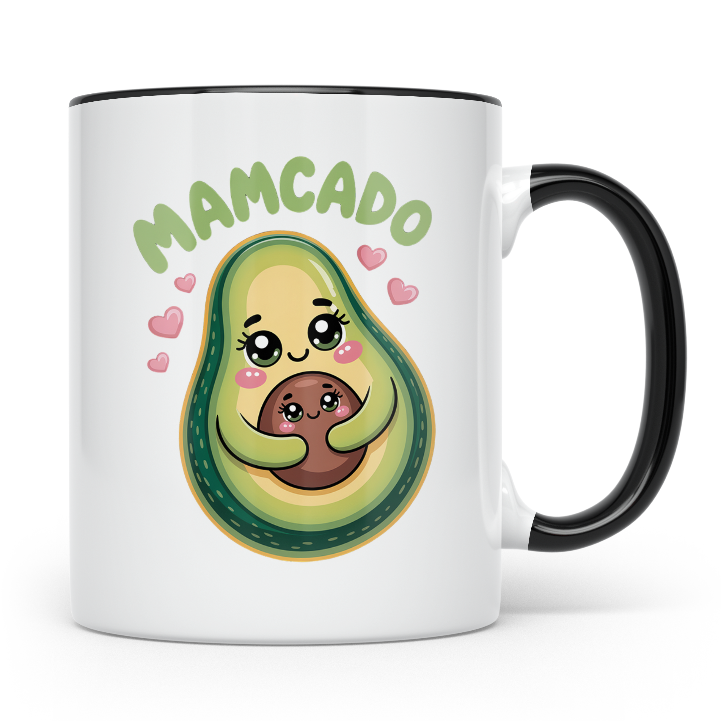 Mamcado Tasse - Avocado Mutter und Baby - Lustiges Mama Gesc – Schwarz [farbe:schwarz]