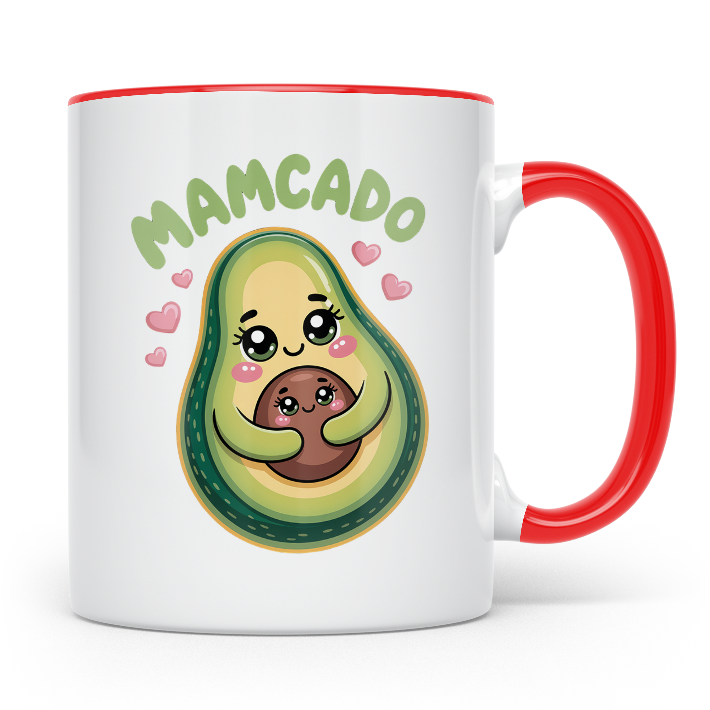 Mamcado Tasse - Avocado Mutter und Baby - Lustiges Mama Gesc – Rot [farbe:rot]