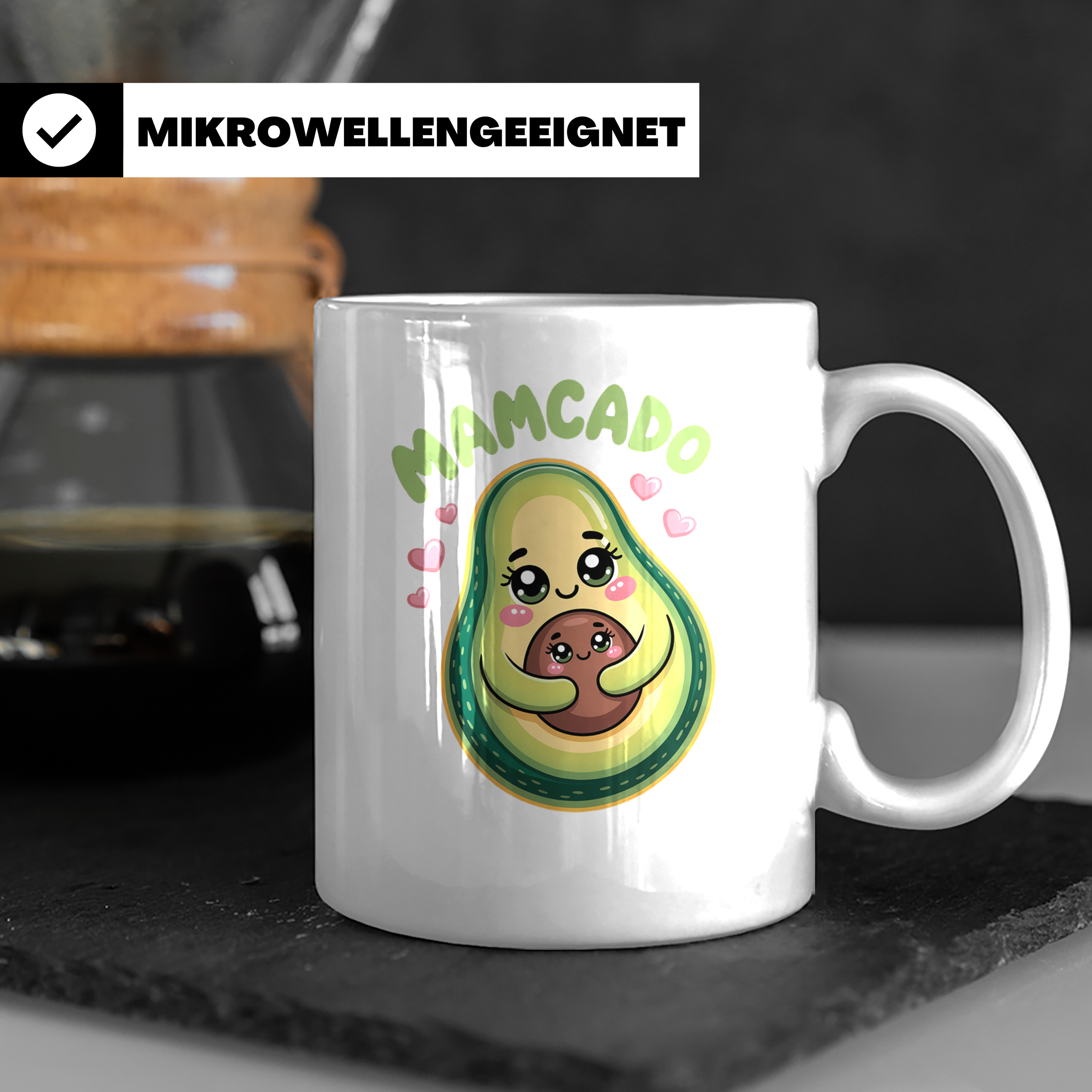 Mamcado Tasse - Avocado Mutter und Baby - Lustiges Mama Gesc – Weiß [farbe:weiß]