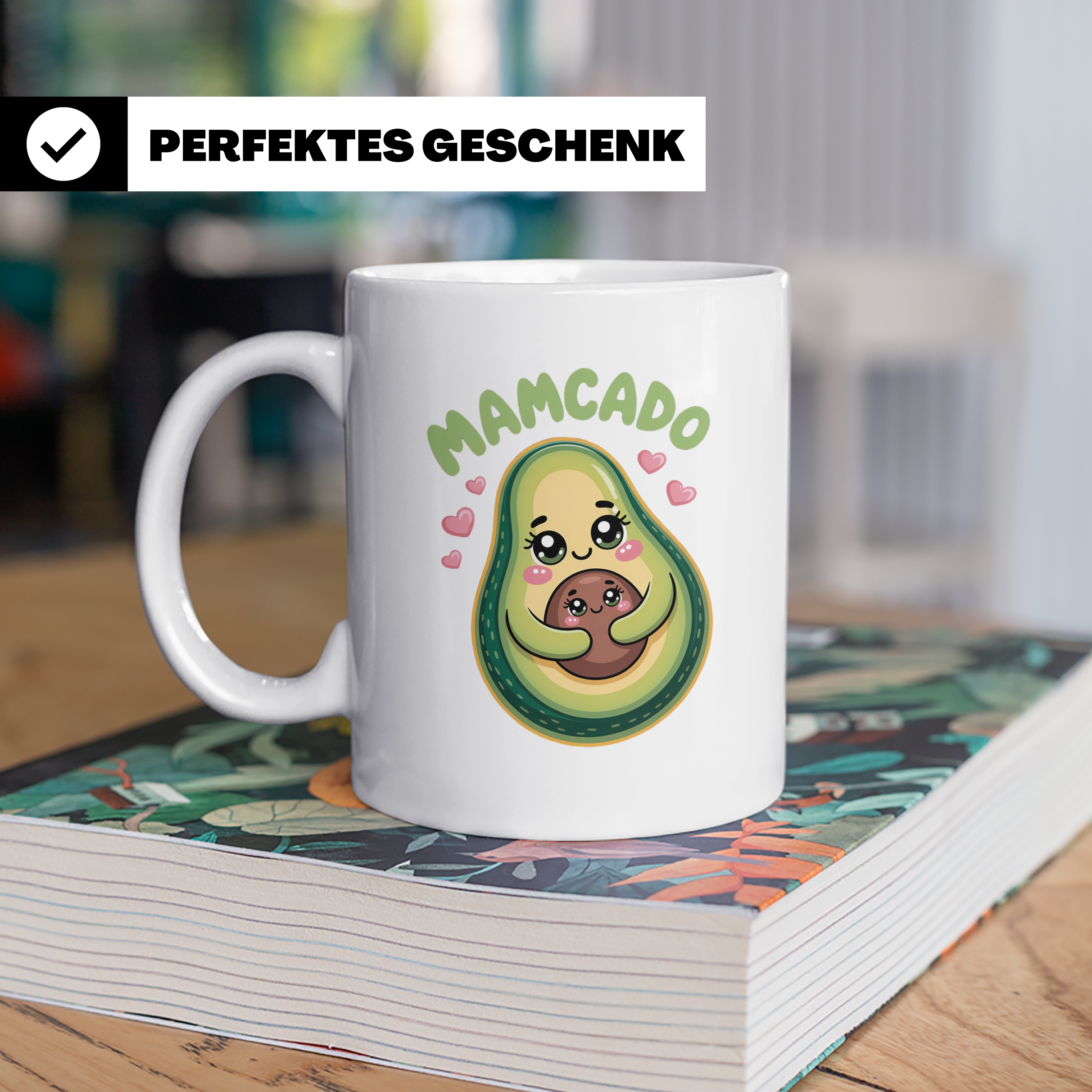 Mamcado Tasse - Avocado Mutter und Baby - Lustiges Mama Gesc – Weiß [farbe:weiß]