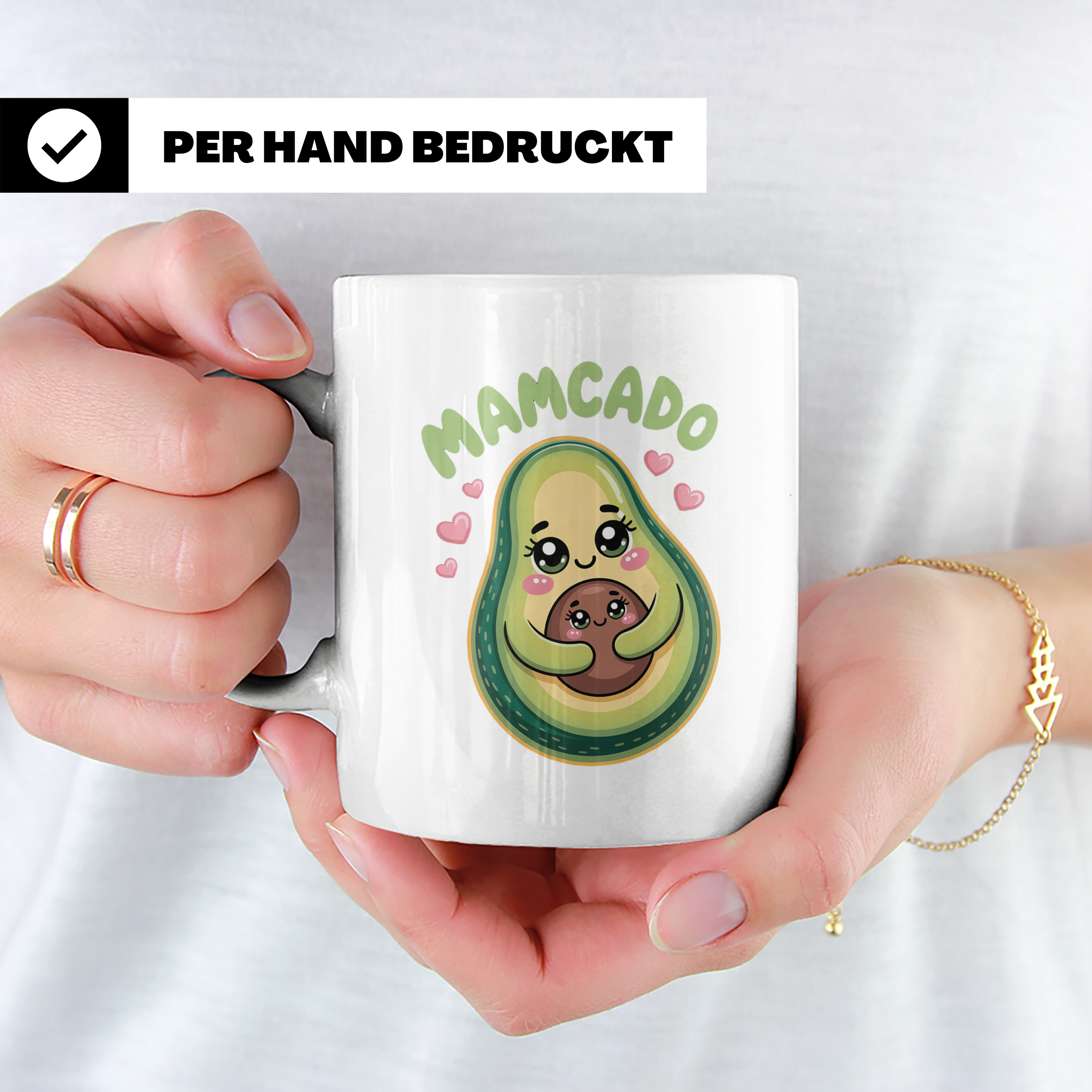 Mamcado Tasse - Avocado Mutter und Baby - Lustiges Mama Gesc – Weiß [farbe:weiß]
