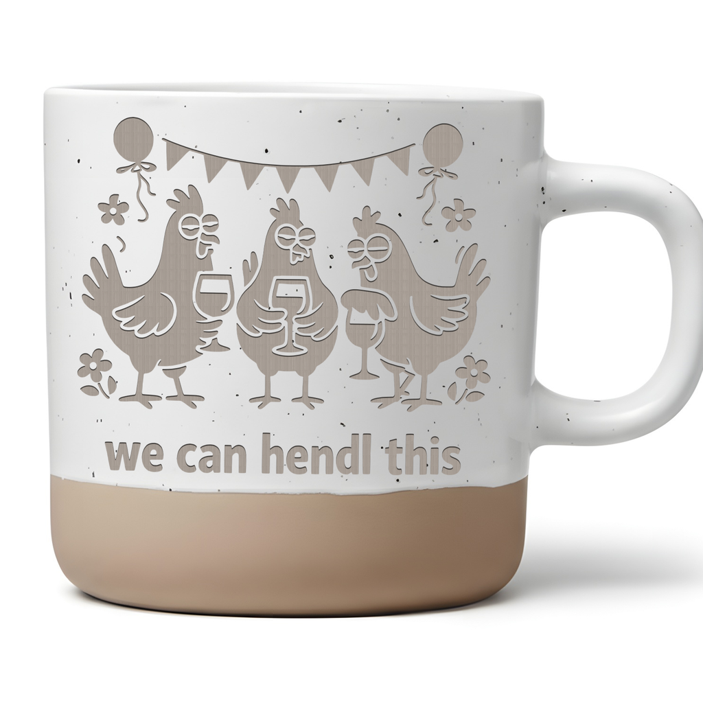We can hendl this Tasse Lustiges Hühner Geschenk Kaffeetasse Wortspiel – Bild 1