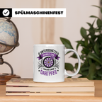 Dart Tasse Frau - Unterschätze Niemals Dartspielerin! Dartbo – Weiß [farbe:weiß]