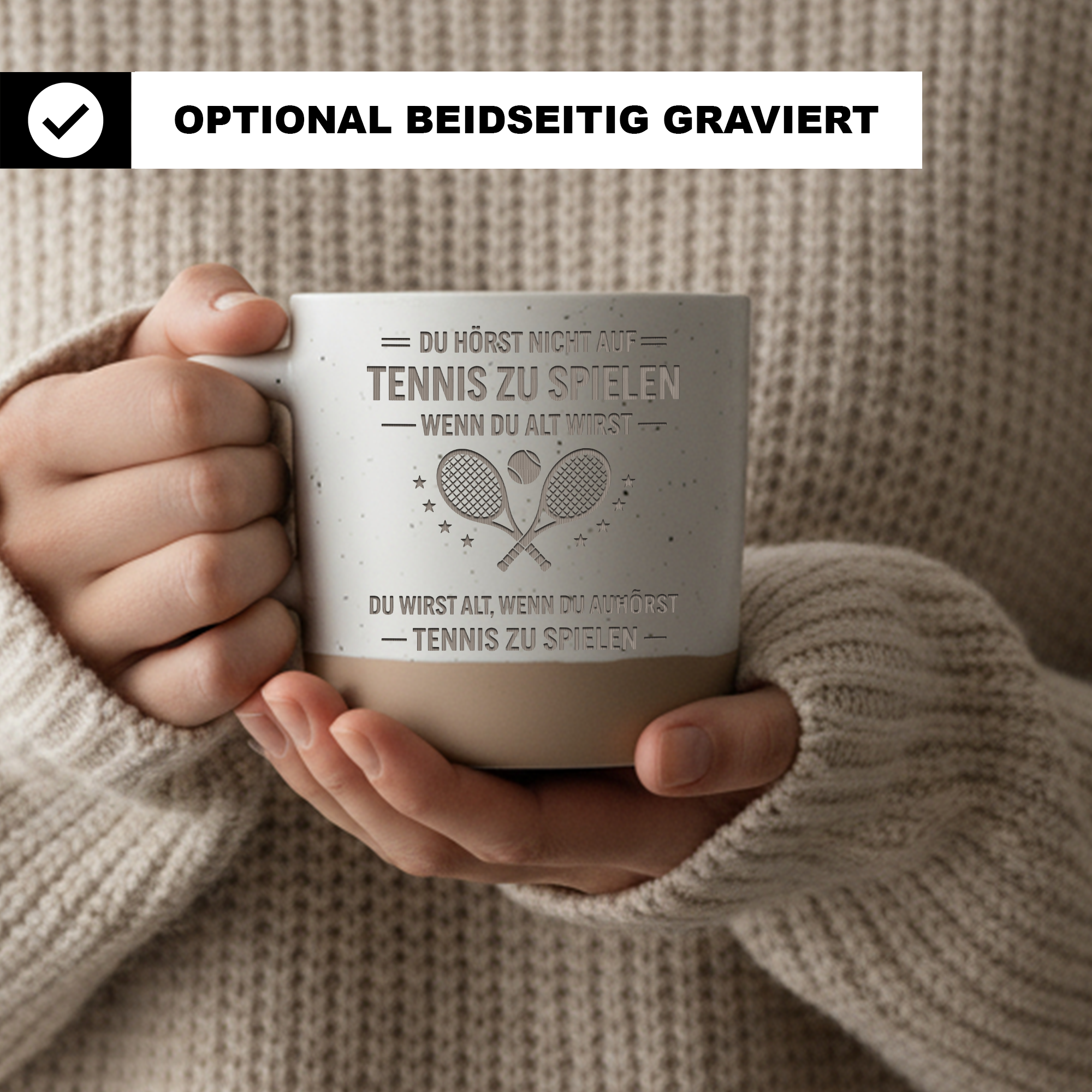 Tennis Tasse Lustig Geschenk für Tennisspieler Kaffeetasse Spruch Spor – Bild 2
