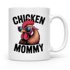 Chicken Mommy Tasse - Hühner Mama mit Sonnenbrille - Geflüge – Weiß [farbe:weiß]
