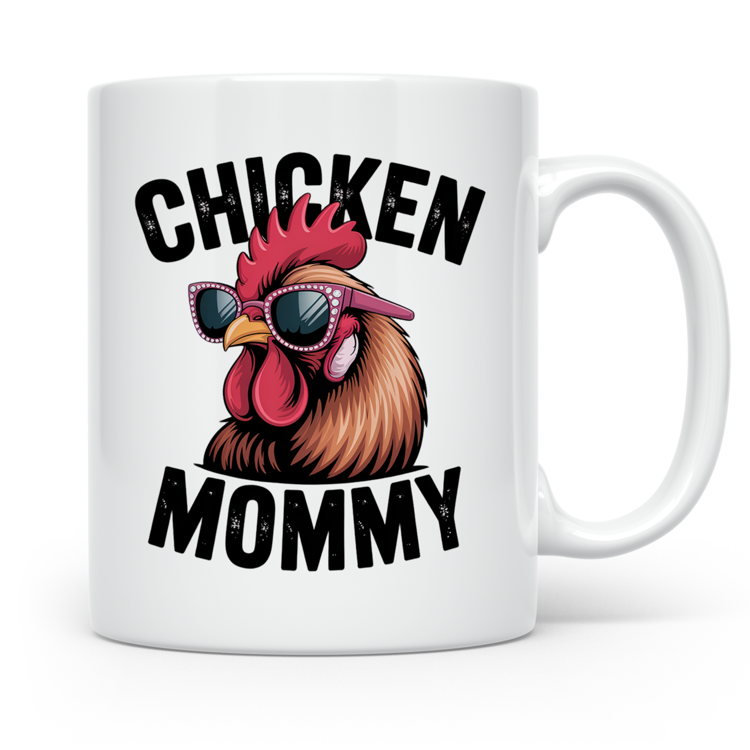 Chicken Mommy Tasse - Hühner Mama mit Sonnenbrille - Geflüge – Weiß [farbe:weiß]