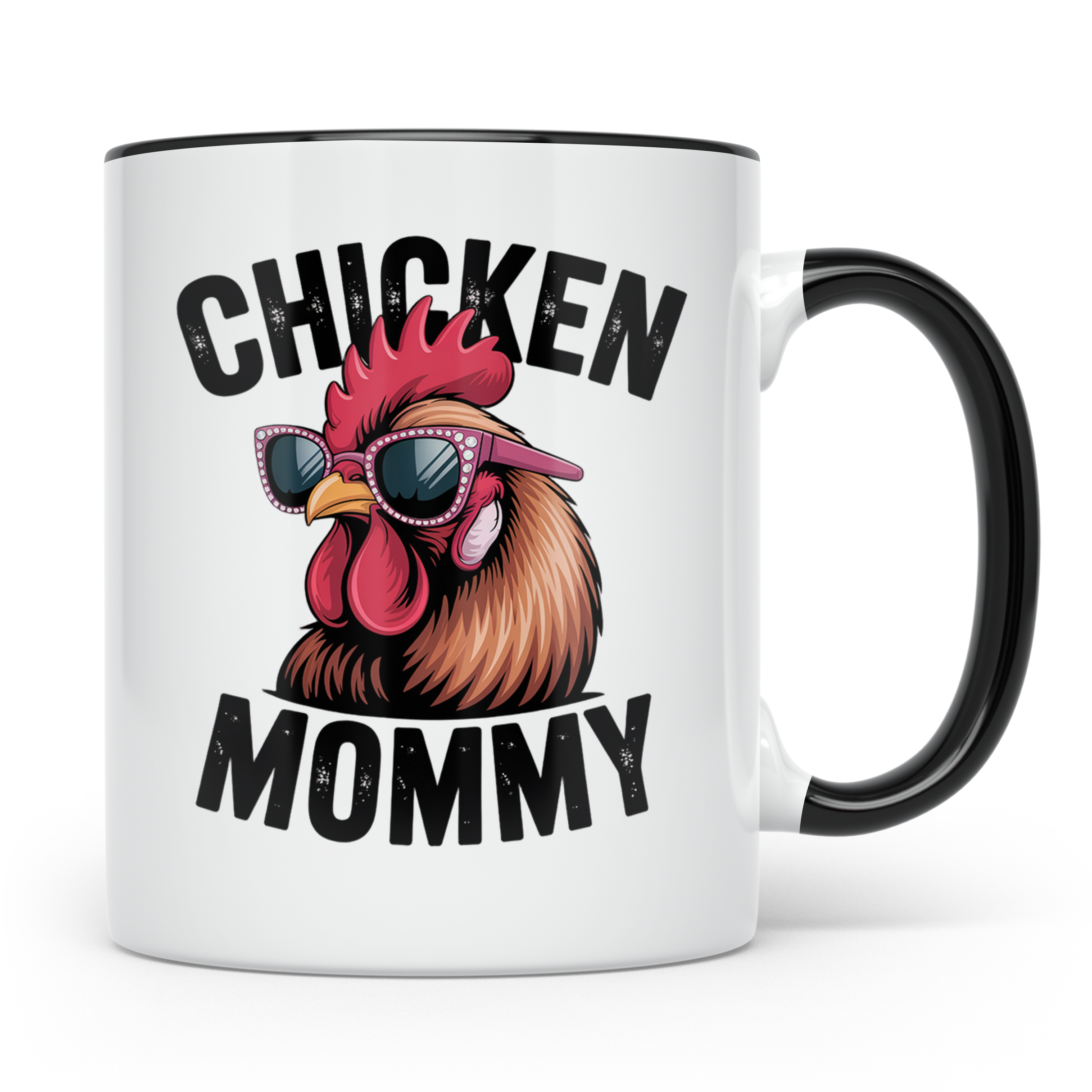 Chicken Mommy Tasse - Hühner Mama mit Sonnenbrille - Geflüge – Schwarz [farbe:schwarz]
