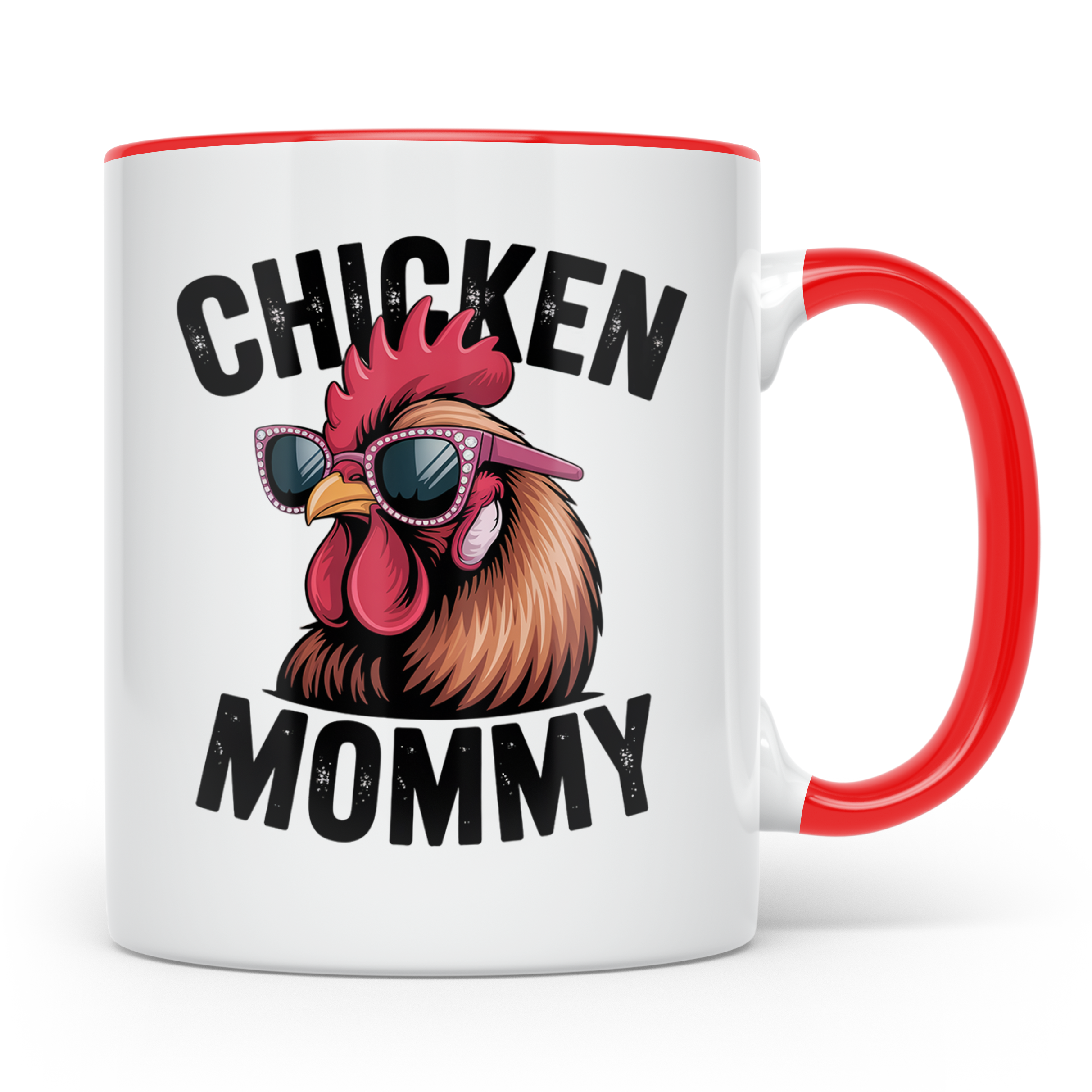Chicken Mommy Tasse - Hühner Mama mit Sonnenbrille - Geflüge – Rot [farbe:rot]