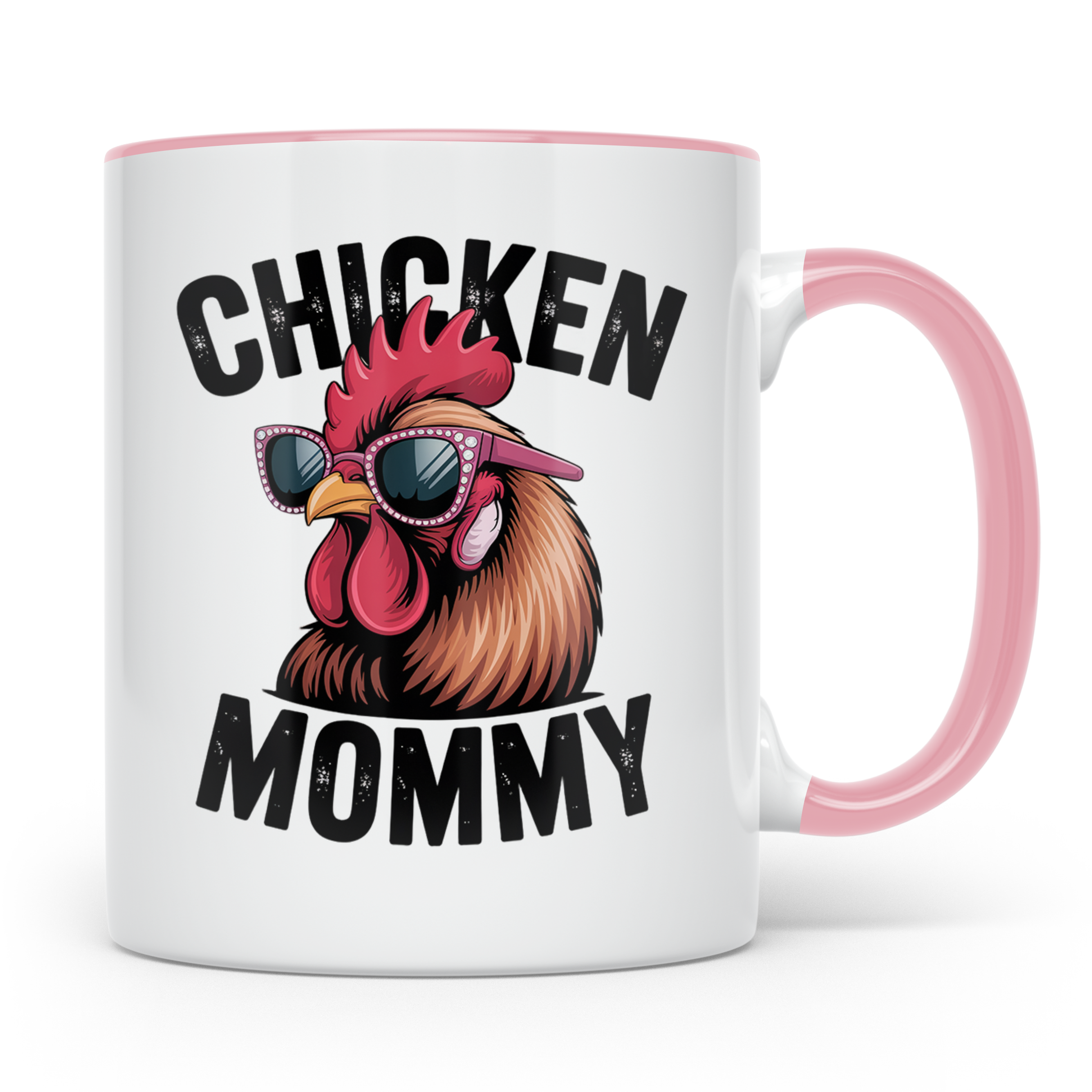 Chicken Mommy Tasse - Hühner Mama mit Sonnenbrille - Geflüge – Rosa [farbe:rosa]