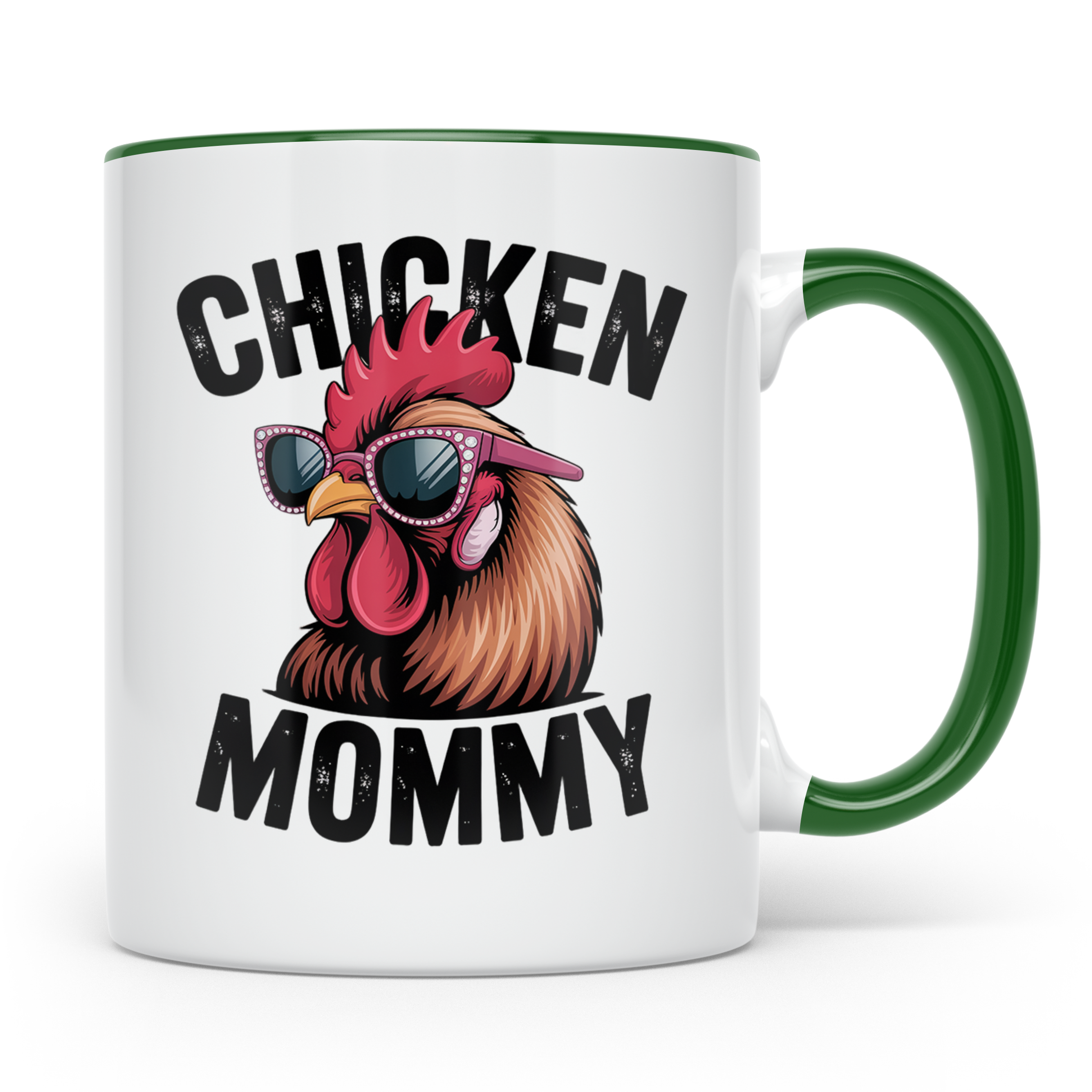 Chicken Mommy Tasse - Hühner Mama mit Sonnenbrille - Geflüge – Grün [farbe:grün]